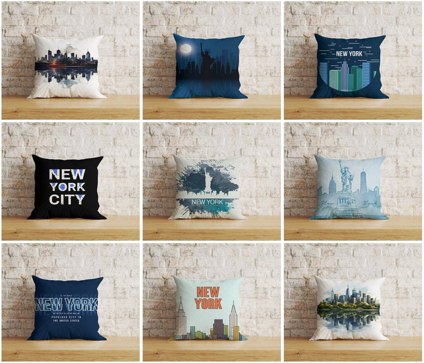 Onay Home Textile Cushion Covers New York Skyline Cushion Cover New York Pillow Cover