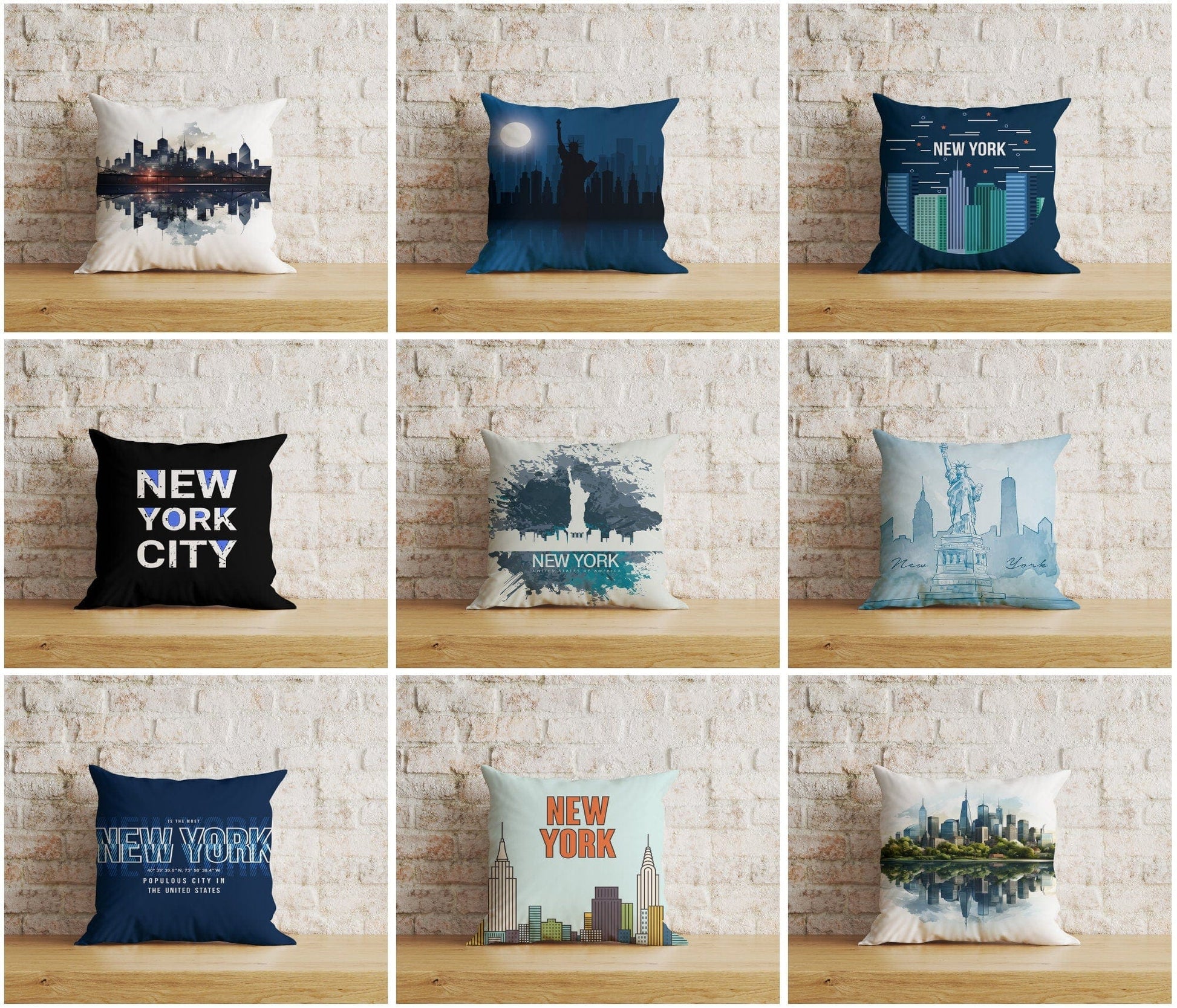 Onay Home Textile Cushion Covers New York Skyline Cushion Cover New York Pillow Cover