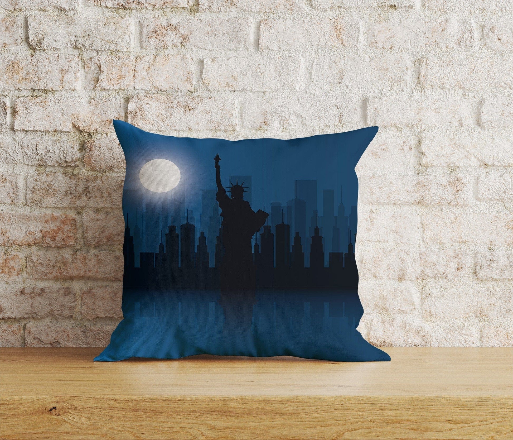 Onay Home Textile Cushion Covers 2 / 12 x 12 inch (30 x 30 cm) Double Side New York Skyline Cushion Cover New York Pillow Cover