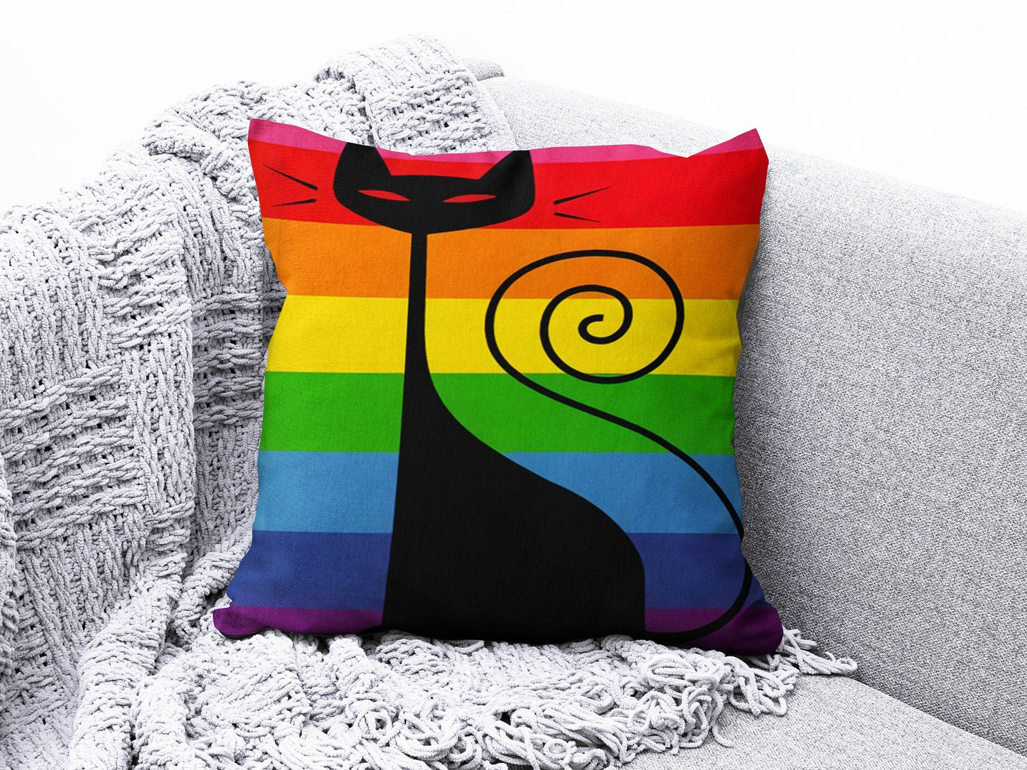 Onay 4 / 12 x 12 inch (30 x 30 cm) Noble Cat Colorful Cat and Cat Scatter Cushion Covers