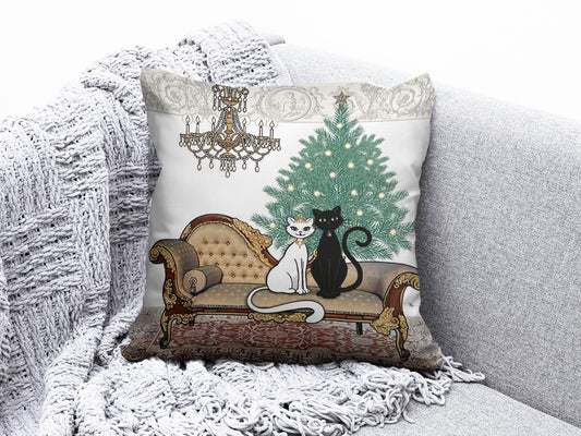 Onay 1 / 12 x 12 inch (30 x 30 cm) Noble Cat Colorful Cat and Cat Scatter Cushion Covers