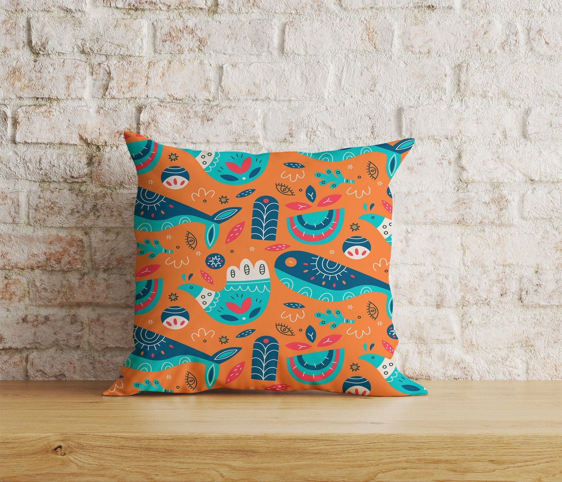 Onay Home Textile Cushion Covers 9 / 12 x 12 inch (30 x 30 cm) Double Side Nordic Abstraction Cushion Cover Ethnic Bird Pattern Throw