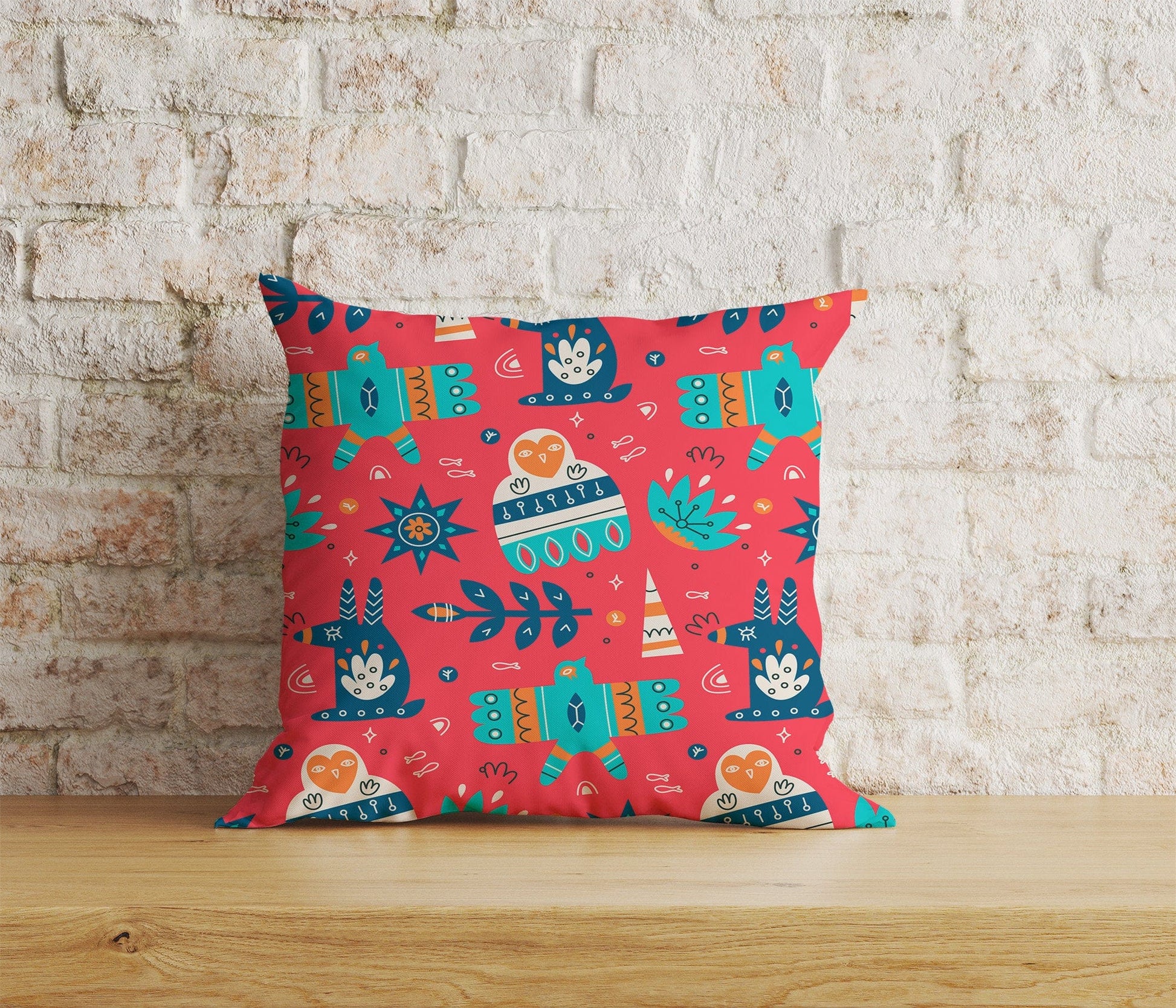 Onay Home Textile Cushion Covers 7 / 12 x 12 inch (30 x 30 cm) Double Side Nordic Abstraction Cushion Cover Ethnic Bird Pattern Throw