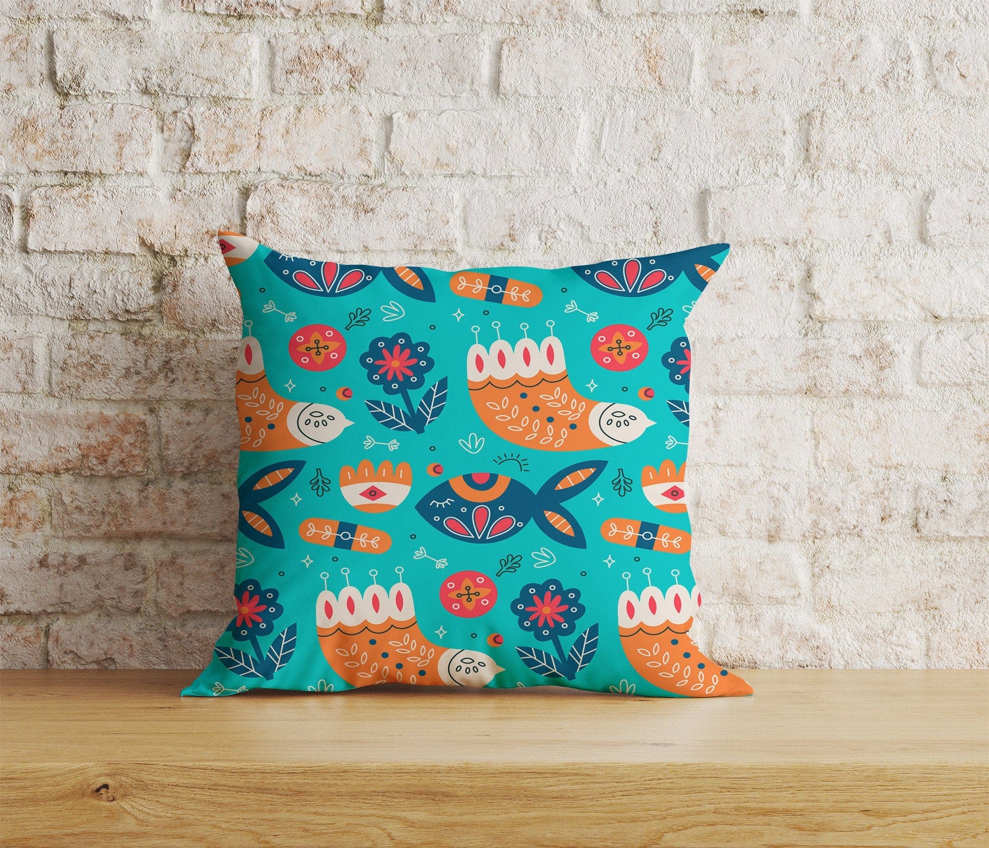 Onay Home Textile Cushion Covers 6 / 12 x 12 inch (30 x 30 cm) Double Side Nordic Abstraction Cushion Cover Ethnic Bird Pattern Throw