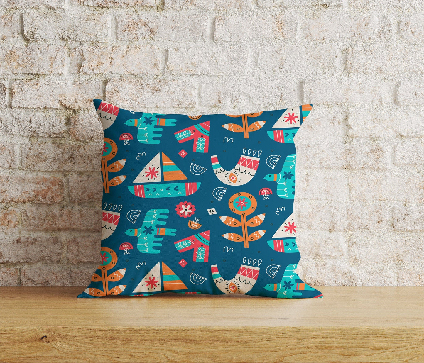 Onay Home Textile Cushion Covers 3 / 12 x 12 inch (30 x 30 cm) Double Side Nordic Abstraction Cushion Cover Ethnic Bird Pattern Throw