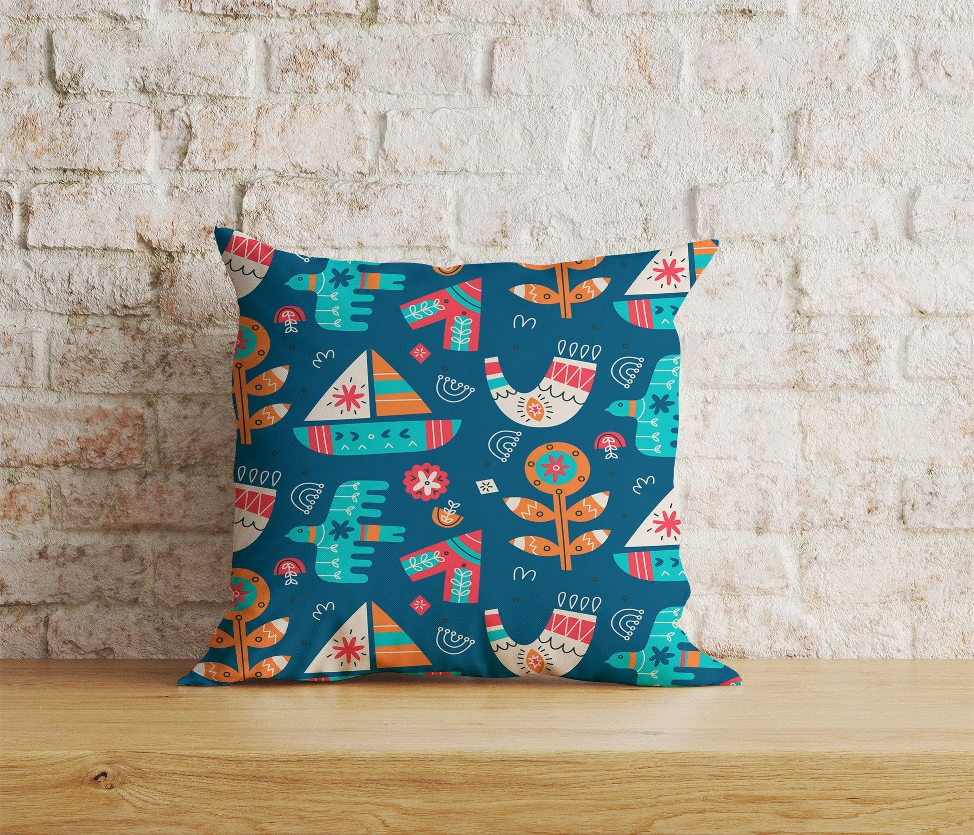 Onay Home Textile Cushion Covers 3 / 12 x 12 inch (30 x 30 cm) Double Side Nordic Abstraction Cushion Cover Ethnic Bird Pattern Throw