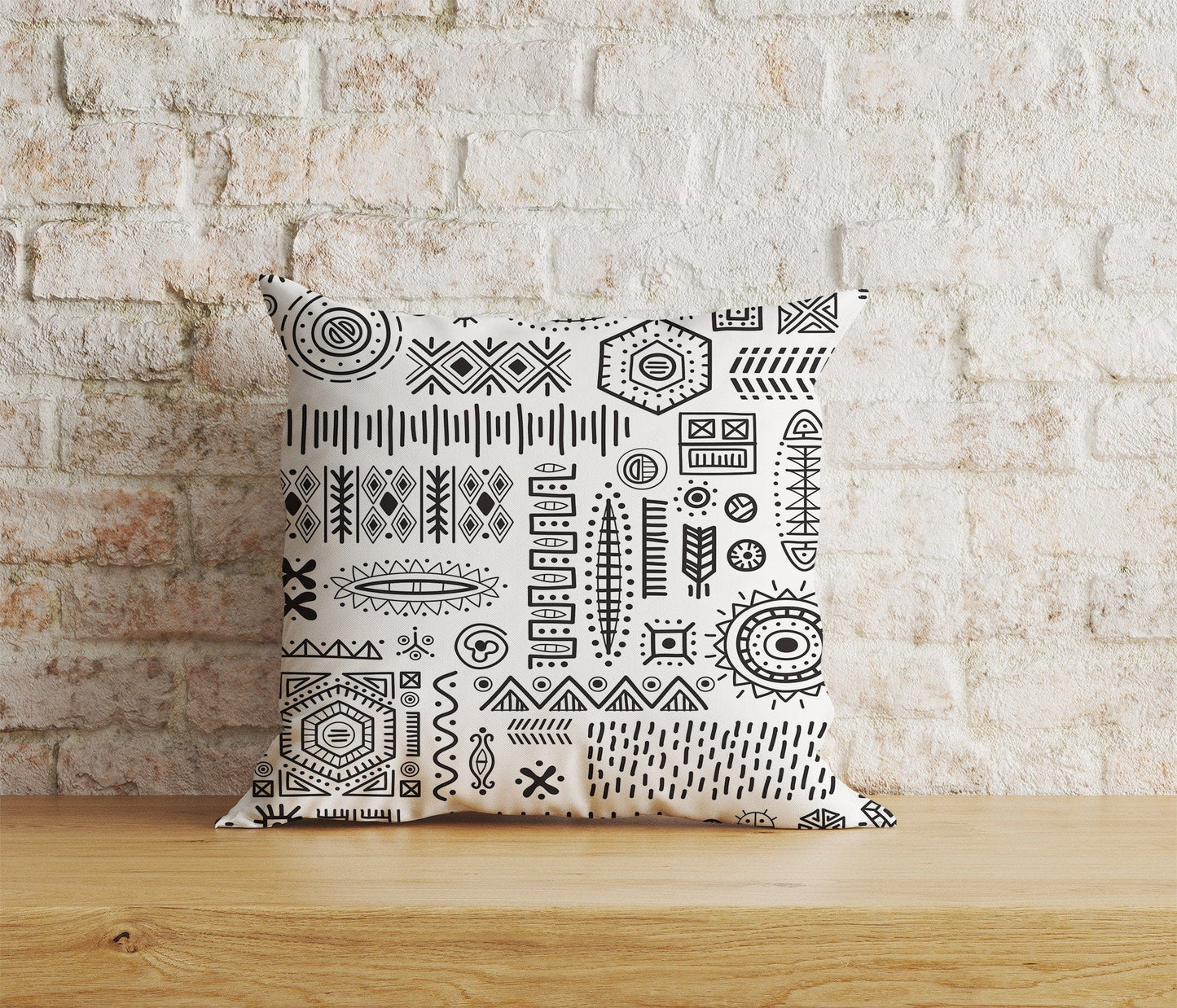 Onay Home Textile Cushion Covers 4 / 12 x 12 inch (30 x 30 cm) Double Side Nordic Cushion Cover Scandinavian Pillow Cover Black Line