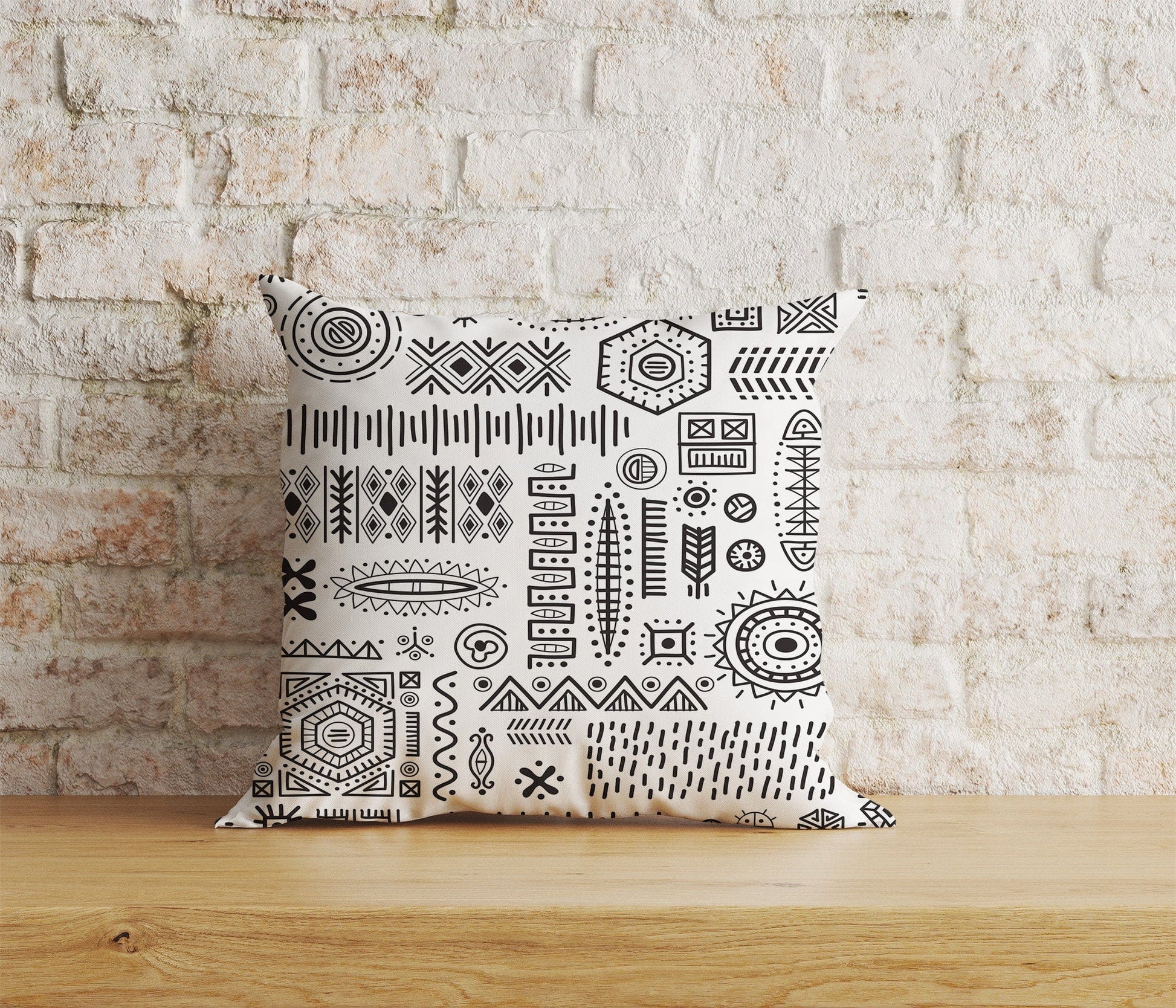 Onay Home Textile Cushion Covers 4 / 12 x 12 inch (30 x 30 cm) Double Side Nordic Cushion Cover Scandinavian Pillow Cover Black Line