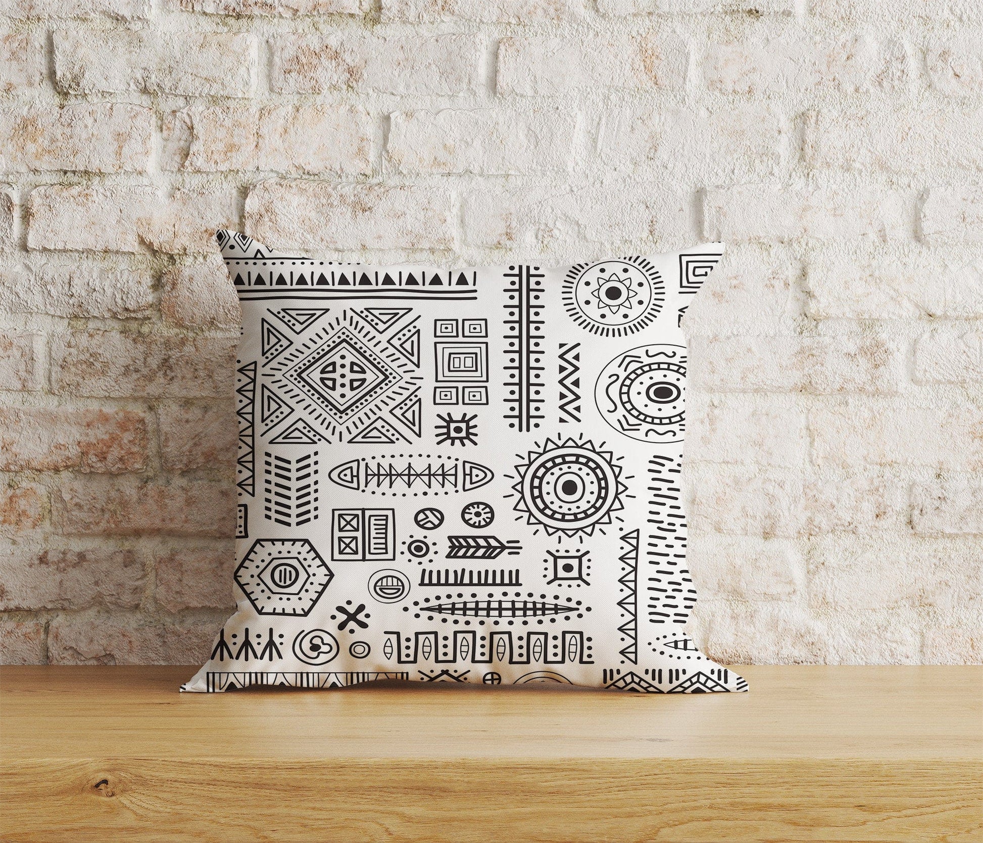 Onay Home Textile Cushion Covers 2 / 12 x 12 inch (30 x 30 cm) Double Side Nordic Cushion Cover Scandinavian Pillow Cover Black Line