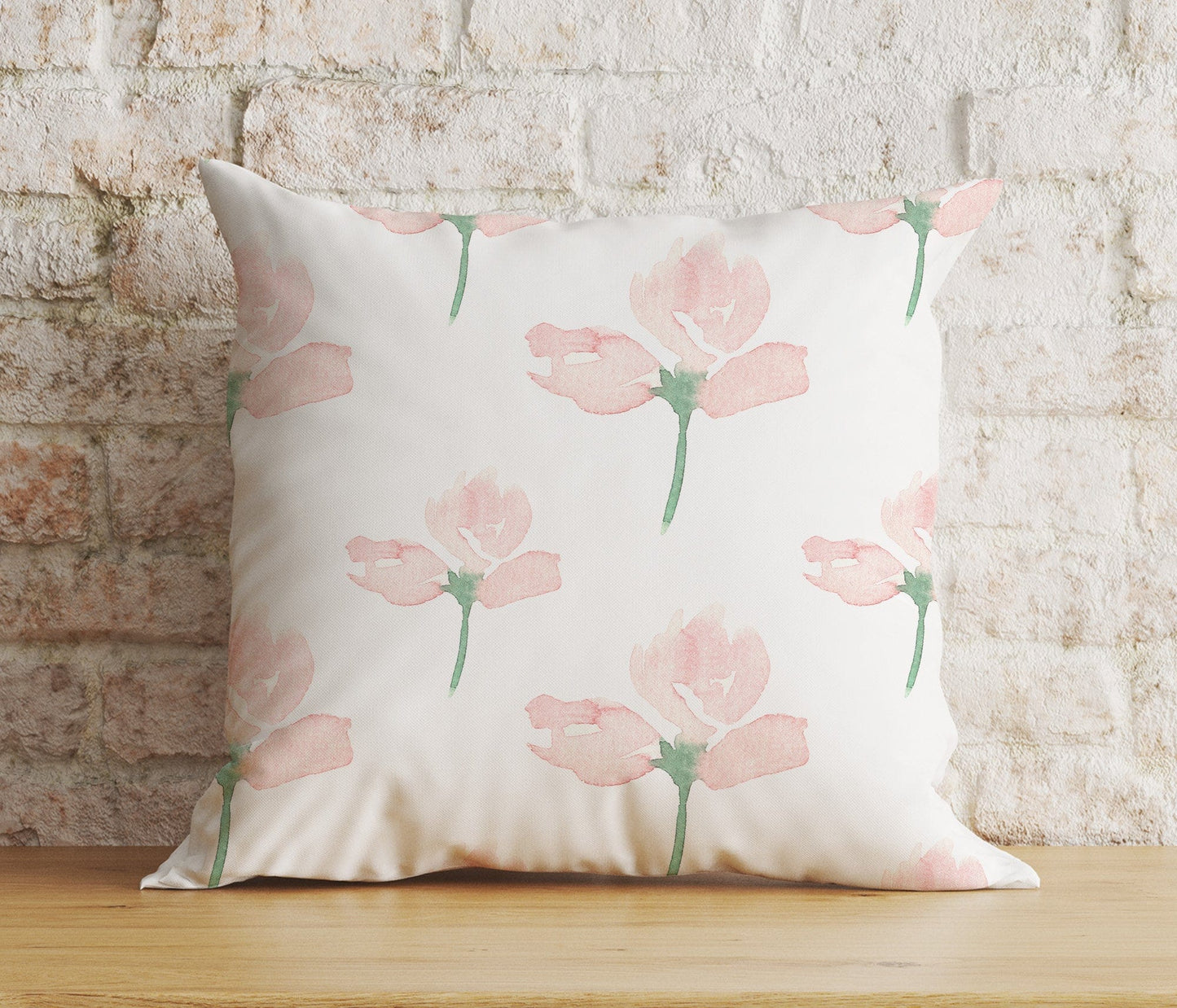 Onay Home Textile Cushion Covers 7 / 12 x 12 inch (30 x 30 cm) Double Side Nude Pink Floral Cushion Cover Farmhouse Pink Flower Cover