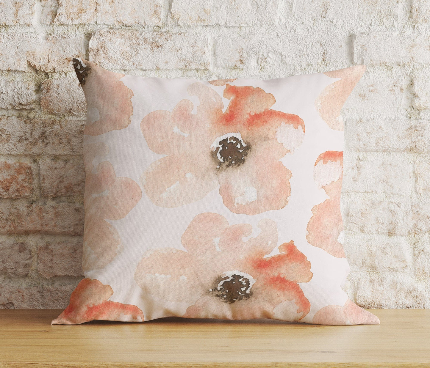Onay Home Textile Cushion Covers 6 / 12 x 12 inch (30 x 30 cm) Double Side Nude Pink Floral Cushion Cover Farmhouse Pink Flower Cover