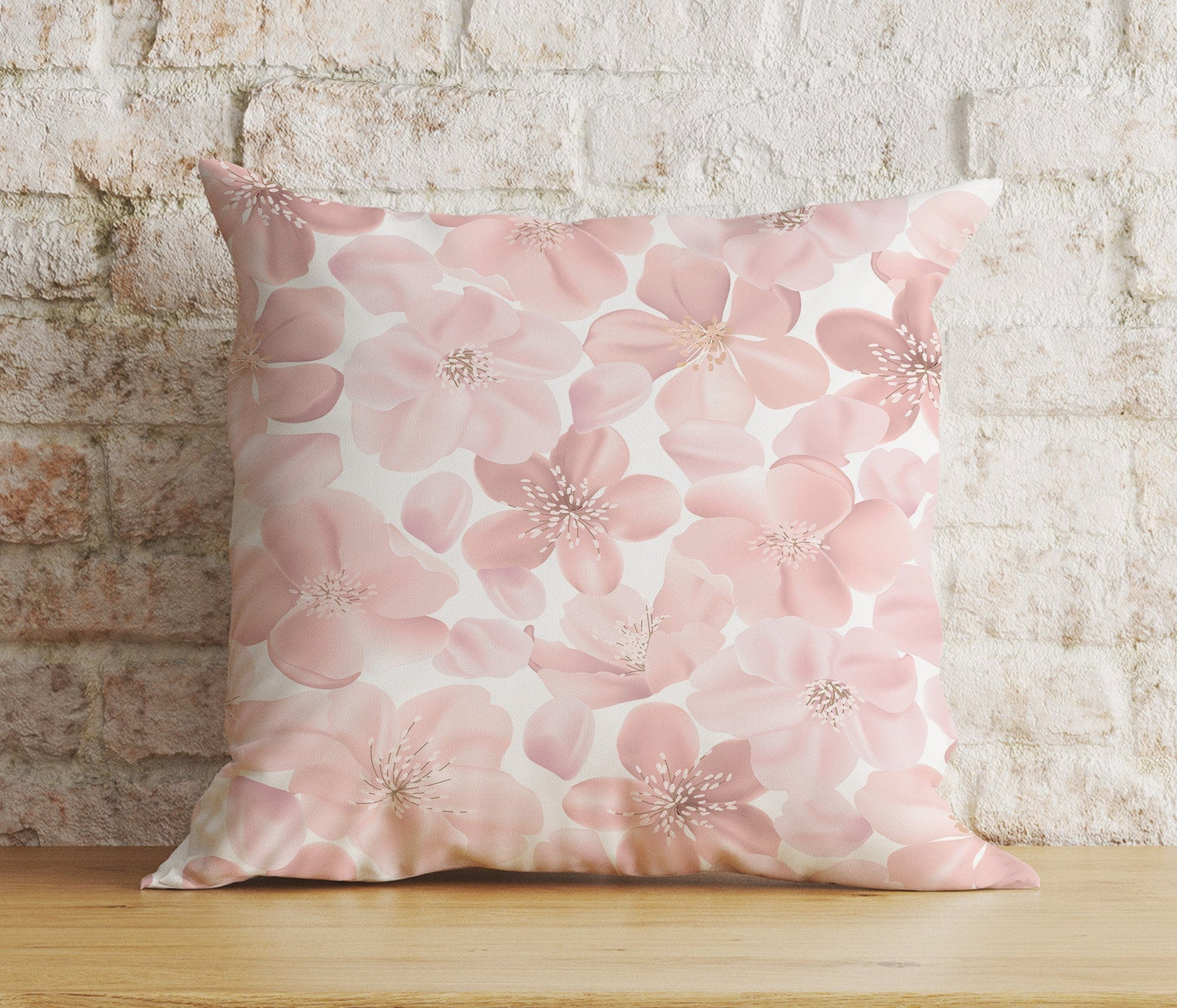 Onay Home Textile Cushion Covers 5 / 12 x 12 inch (30 x 30 cm) Double Side Nude Pink Floral Cushion Cover Farmhouse Pink Flower Cover