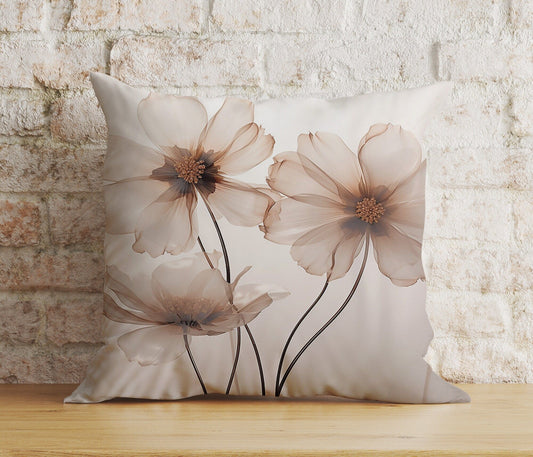 Onay Home Textile Cushion Covers 1 / 12 x 12 inch (30 x 30 cm) Double Side Nude Pink Floral Cushion Cover Farmhouse Pink Flower Cover