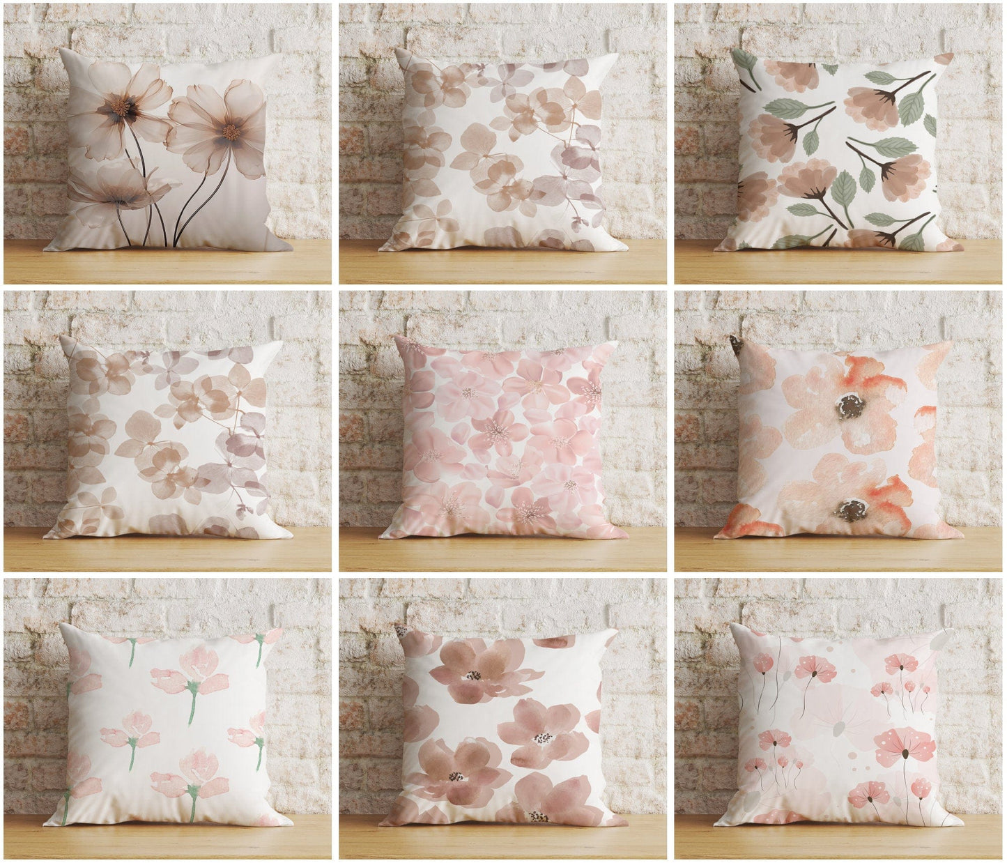 Onay Home Textile Cushion Covers Nude Pink Floral Cushion Cover Farmhouse Pink Flower Cover