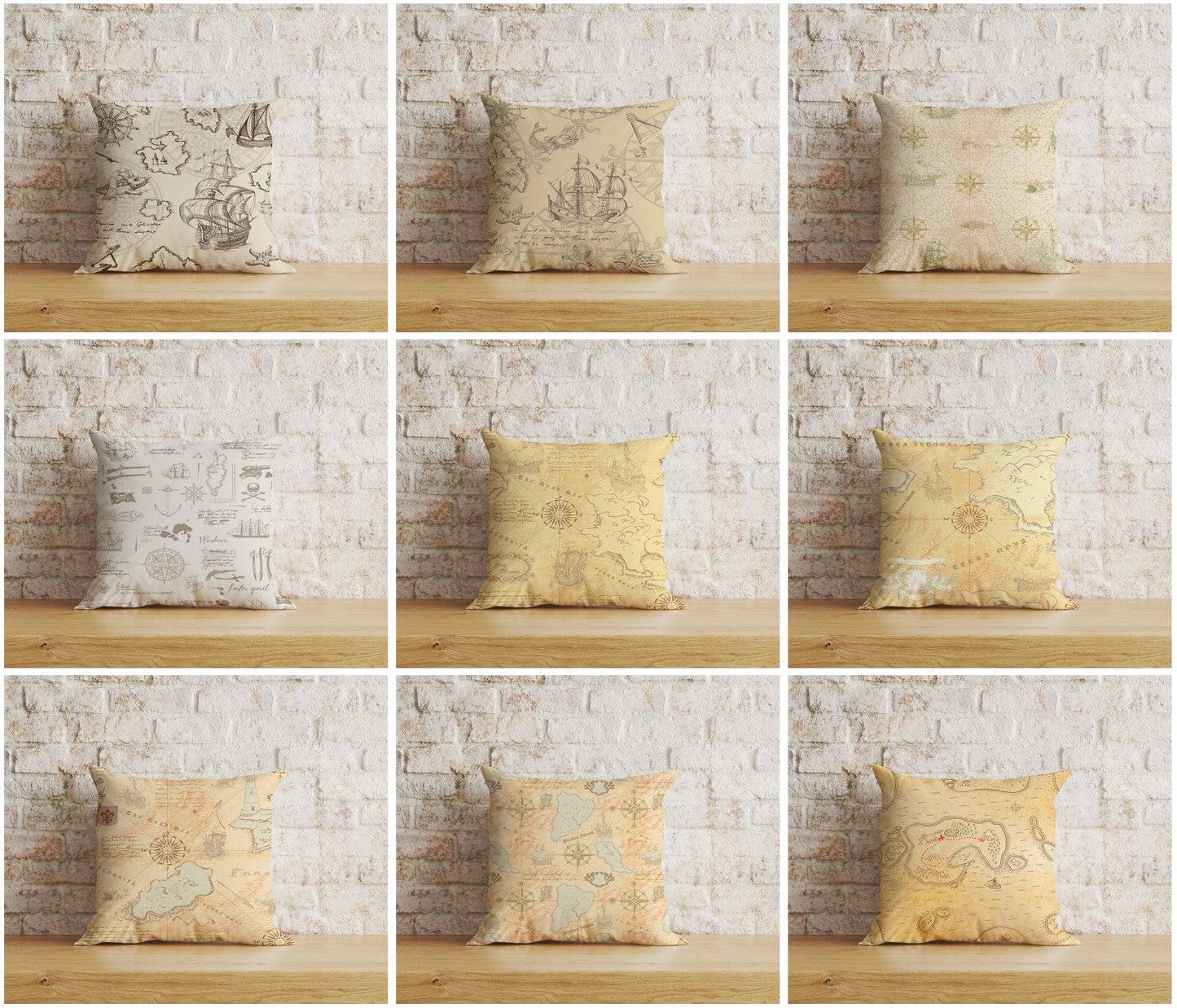 Onay Home Textile Cushion Covers Old Map Antique Map World Home Decor Cushion Cover