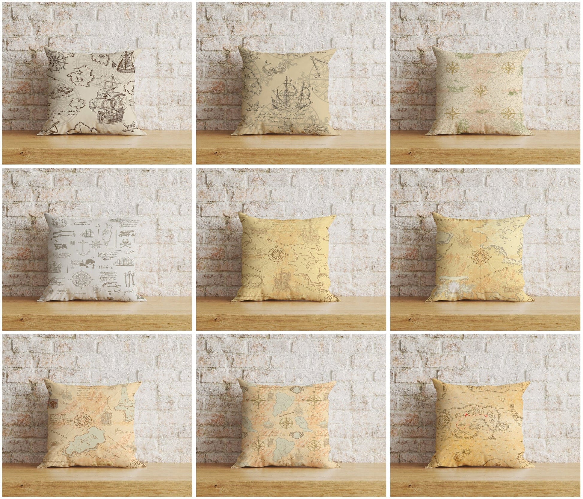 Onay Home Textile Cushion Covers Old Map Antique Map World Home Decor Cushion Cover