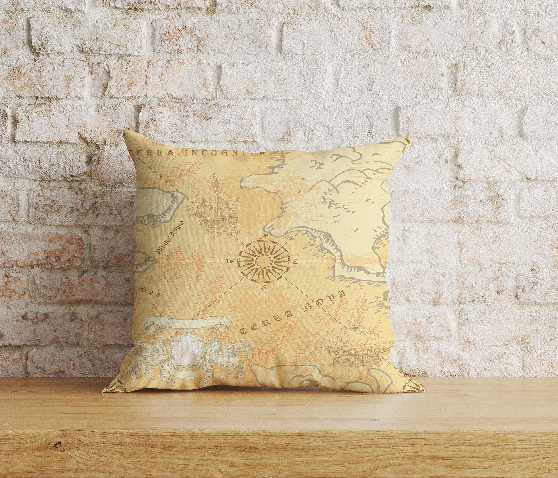 Onay Home Textile Cushion Covers 6 / 12 x 12 inch (30 x 30 cm) Double Side Old Map Antique Map World Home Decor Cushion Cover