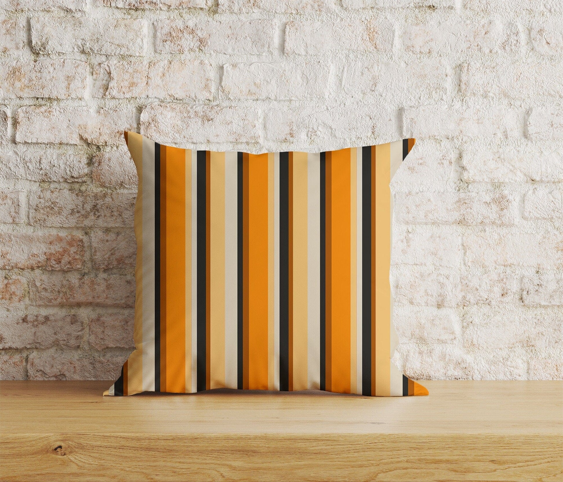 Onay Home Textile Cushion Covers 9 / 12 x 12 inch (30 x 30 cm) Double Side Orange Stripe Cushion Cover Line Throw Cushions