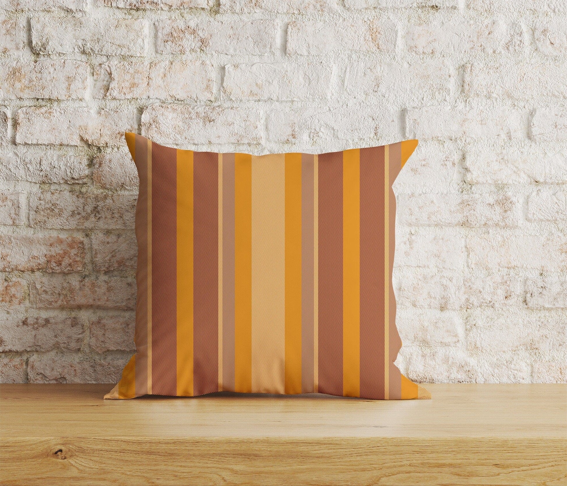 Onay Home Textile Cushion Covers 8 / 12 x 12 inch (30 x 30 cm) Double Side Orange Stripe Cushion Cover Line Throw Cushions