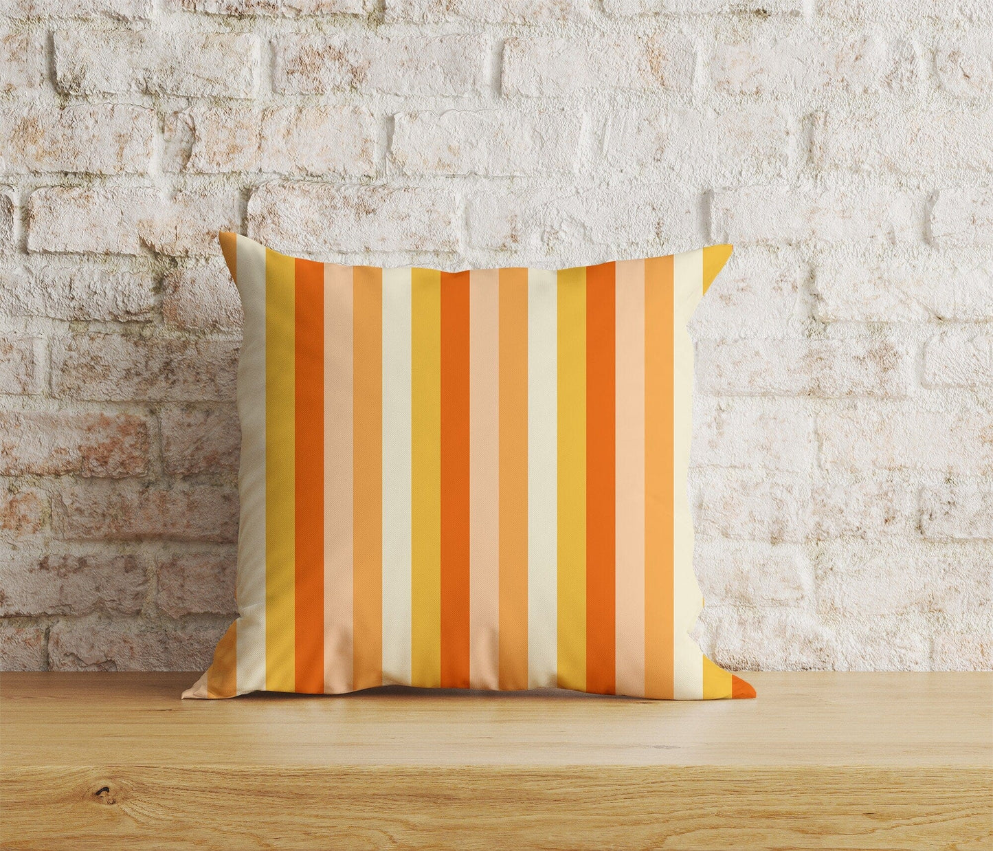 Onay Home Textile Cushion Covers 7 / 12 x 12 inch (30 x 30 cm) Double Side Orange Stripe Cushion Cover Line Throw Cushions