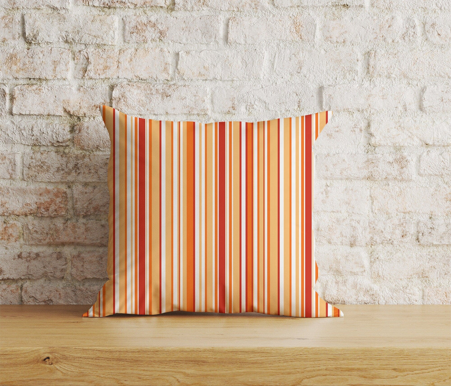 Onay Home Textile Cushion Covers 6 / 12 x 12 inch (30 x 30 cm) Double Side Orange Stripe Cushion Cover Line Throw Cushions