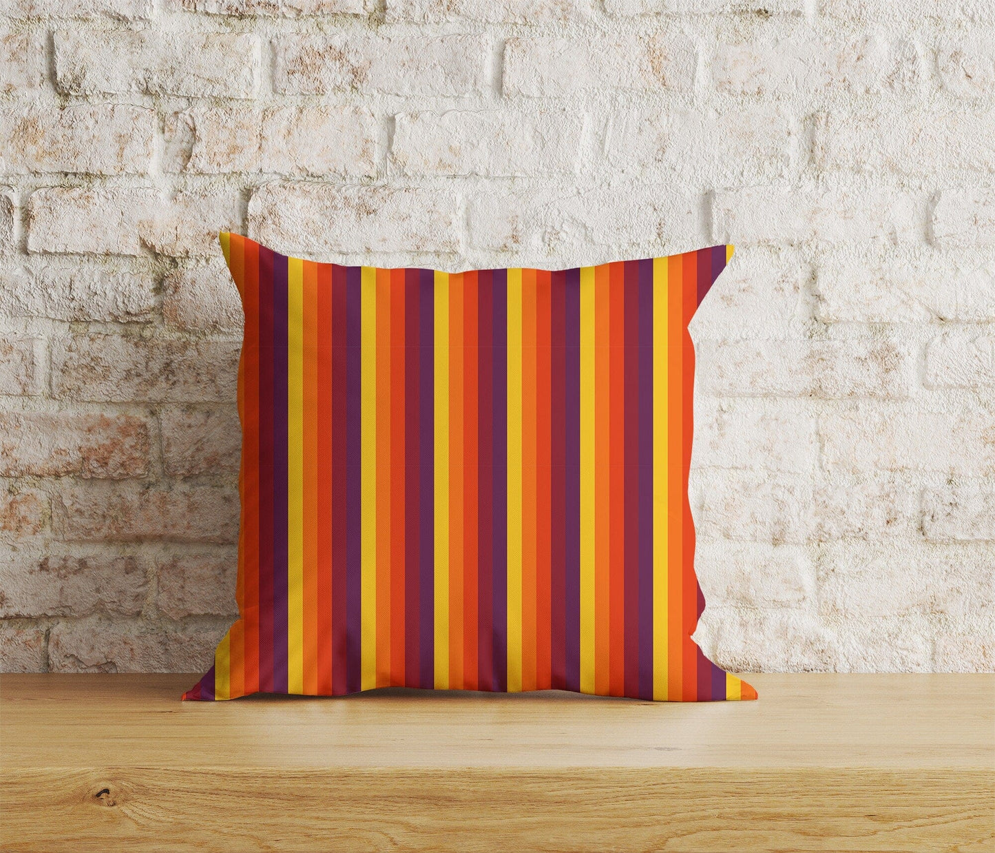 Onay Home Textile Cushion Covers 2 / 12 x 12 inch (30 x 30 cm) Double Side Orange Stripe Cushion Cover Line Throw Cushions