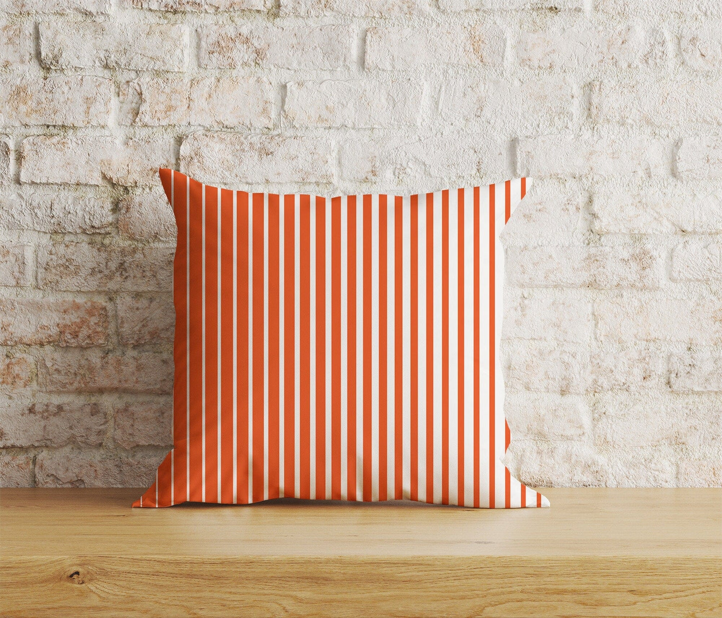 Onay Home Textile Cushion Covers 1 / 12 x 12 inch (30 x 30 cm) Double Side Orange Stripe Cushion Cover Line Throw Cushions