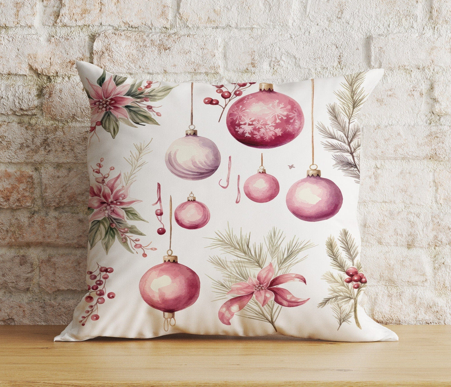 Onay 9 / 12 x 12 inch (30 x 30 cm) Double Side Ornament Xmas Tree Christmas Colorful Festive Cushion Cover