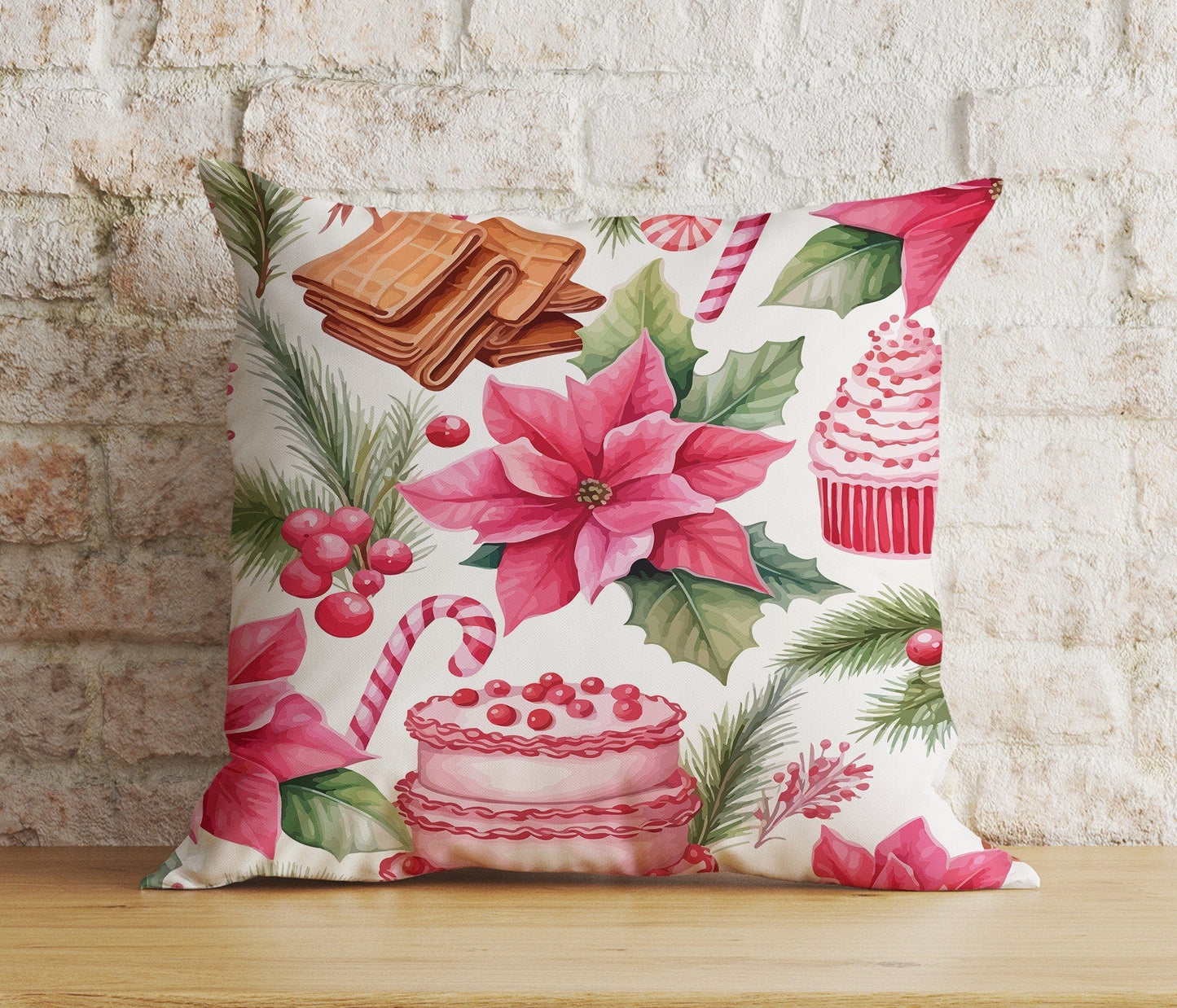 Onay 4 / 12 x 12 inch (30 x 30 cm) Double Side Ornament Xmas Tree Christmas Colorful Festive Cushion Cover