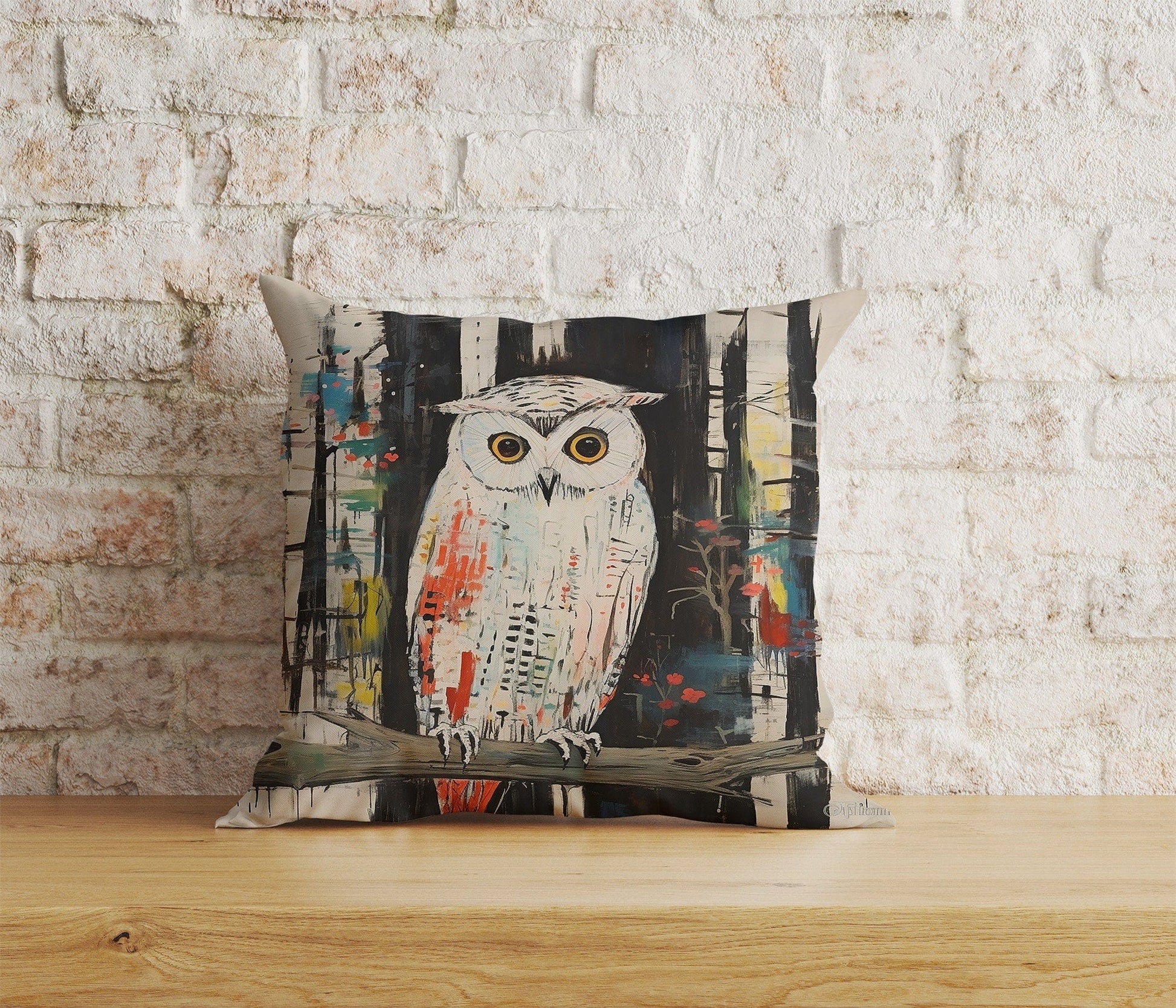 Onay Home Textile Cushion Covers 7 / 12 x 12 inch (30 x 30 cm) Double Side Owl Cushion Covers Watercolor Owl Print Pillow Cover UK