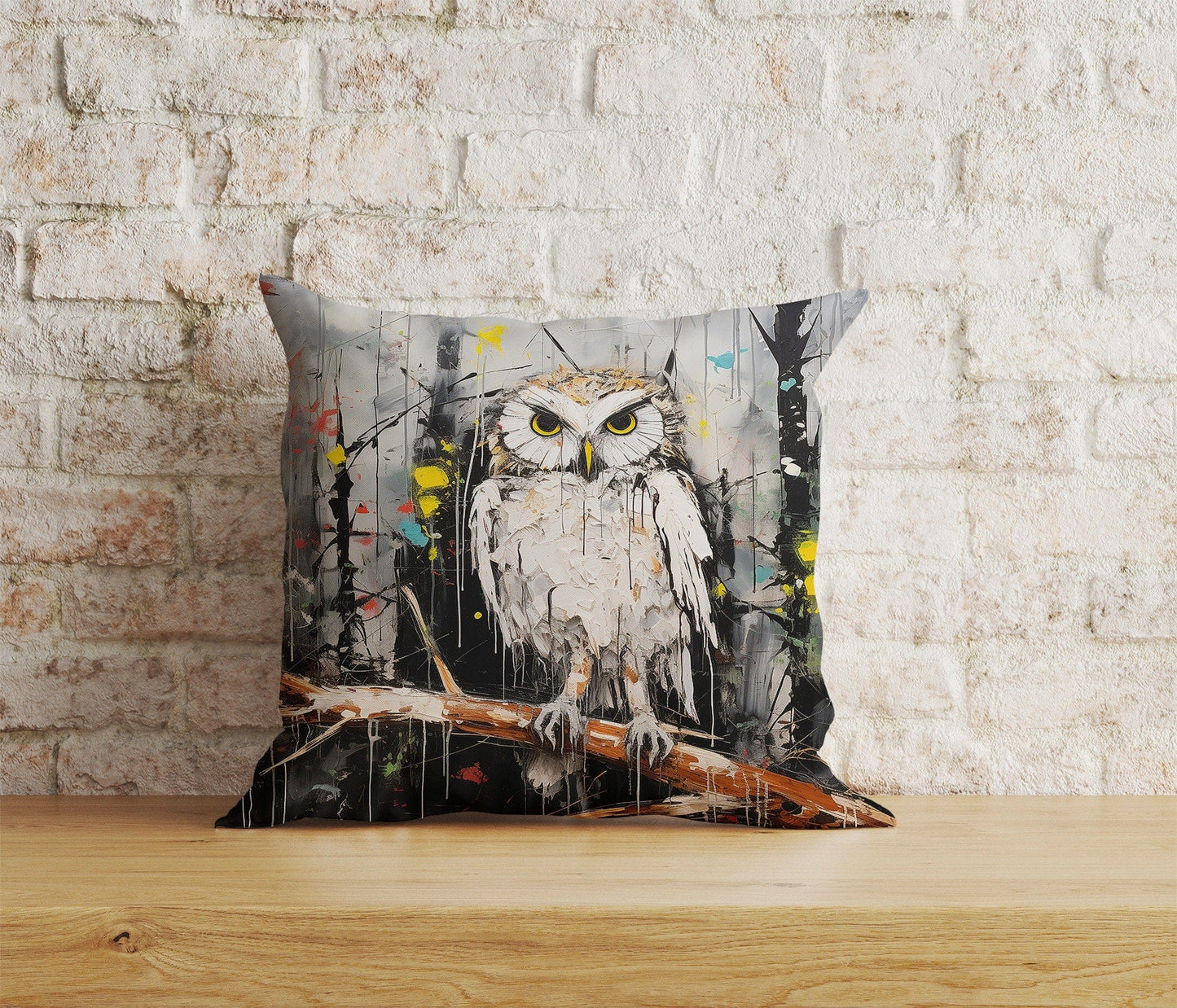 Onay Home Textile Cushion Covers 6 / 12 x 12 inch (30 x 30 cm) Double Side Owl Cushion Covers Watercolor Owl Print Pillow Cover UK