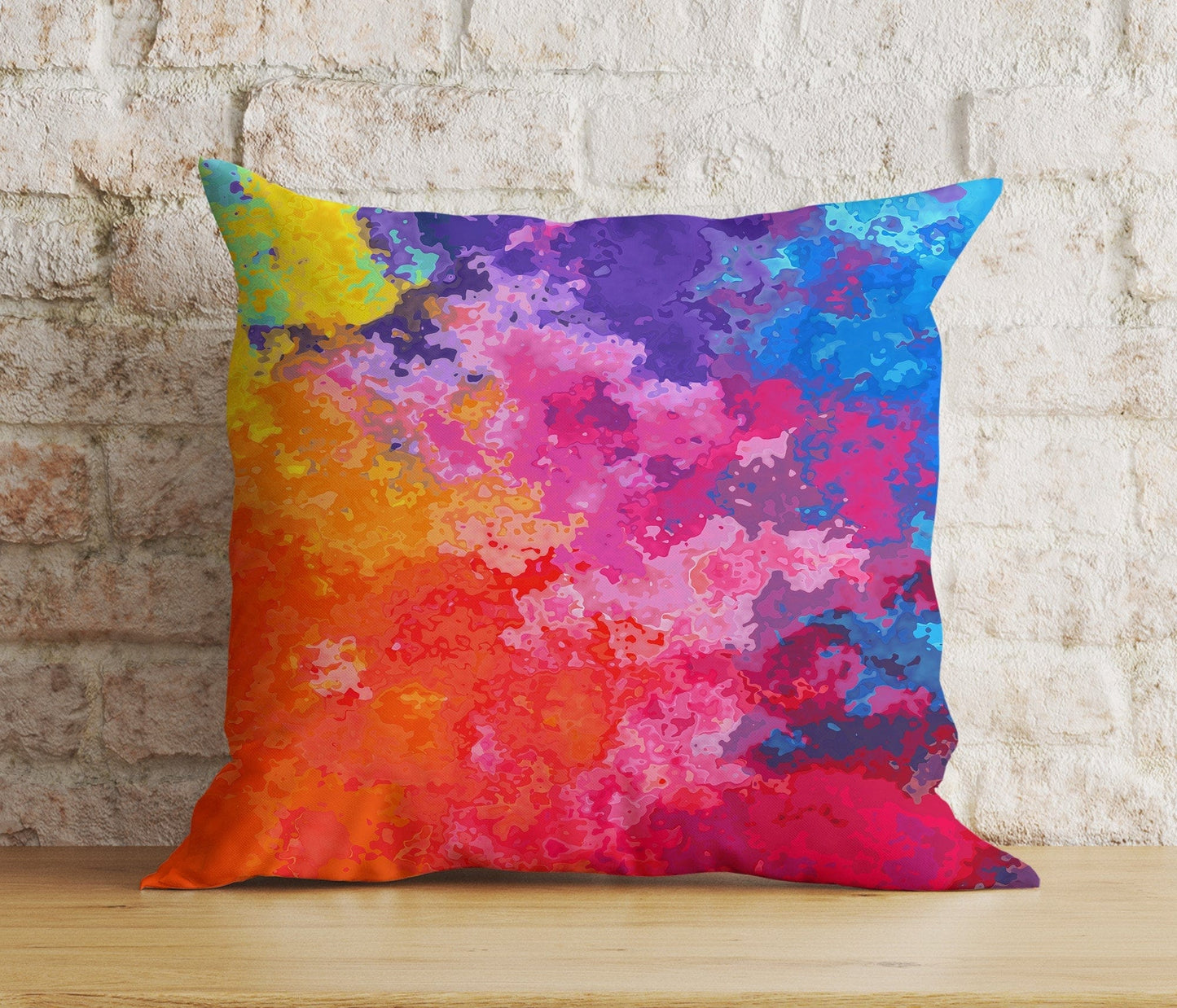 Onay 4 / 12 x 12 inch (30 x 30 cm) Double Side Paint Effect Brushed Stroke Abstract Cushion Cover