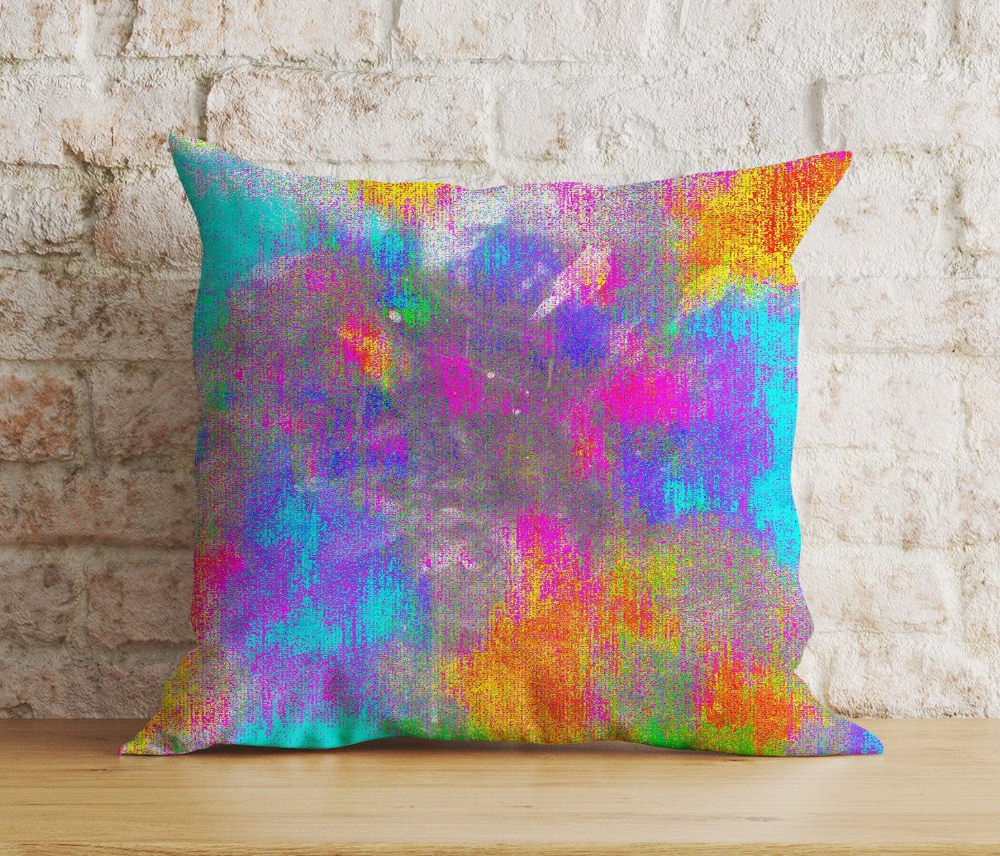 Onay 3 / 12 x 12 inch (30 x 30 cm) Double Side Paint Effect Brushed Stroke Abstract Cushion Cover