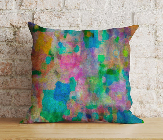 Onay 1 / 12 x 12 inch (30 x 30 cm) Double Side Paint Effect Brushed Stroke Abstract Cushion Cover