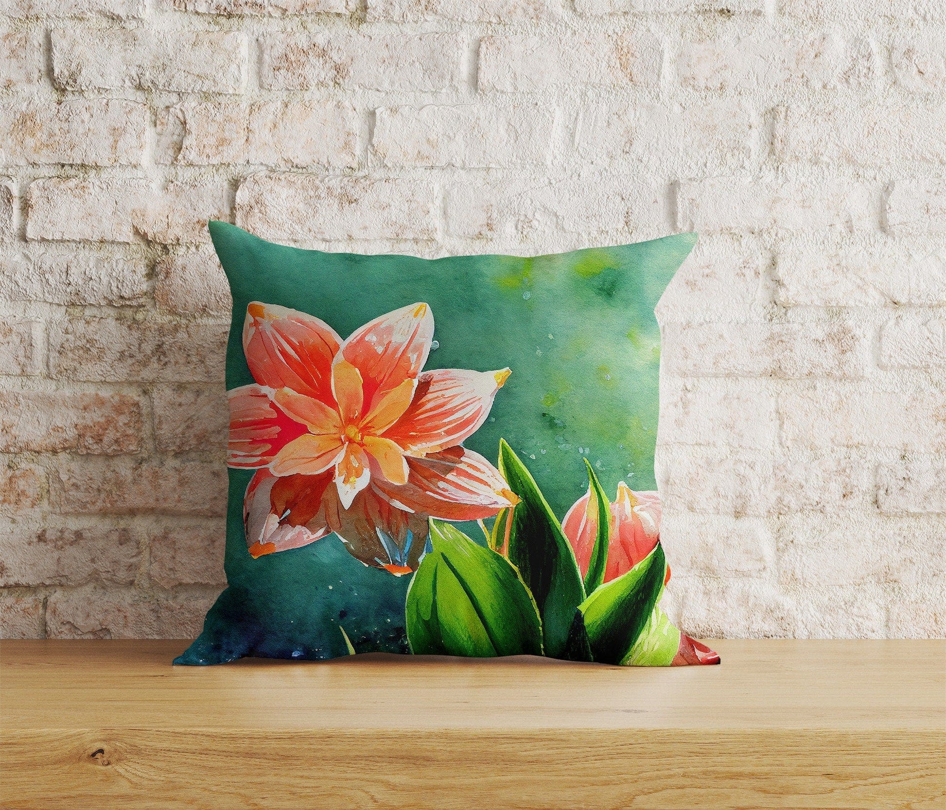 Onay Home Textile Cushion Covers 6 / 12 x 12 inch (30 x 30 cm) Double Side Painting Flowers Cushion Covers Floral Lilies Pillow Case