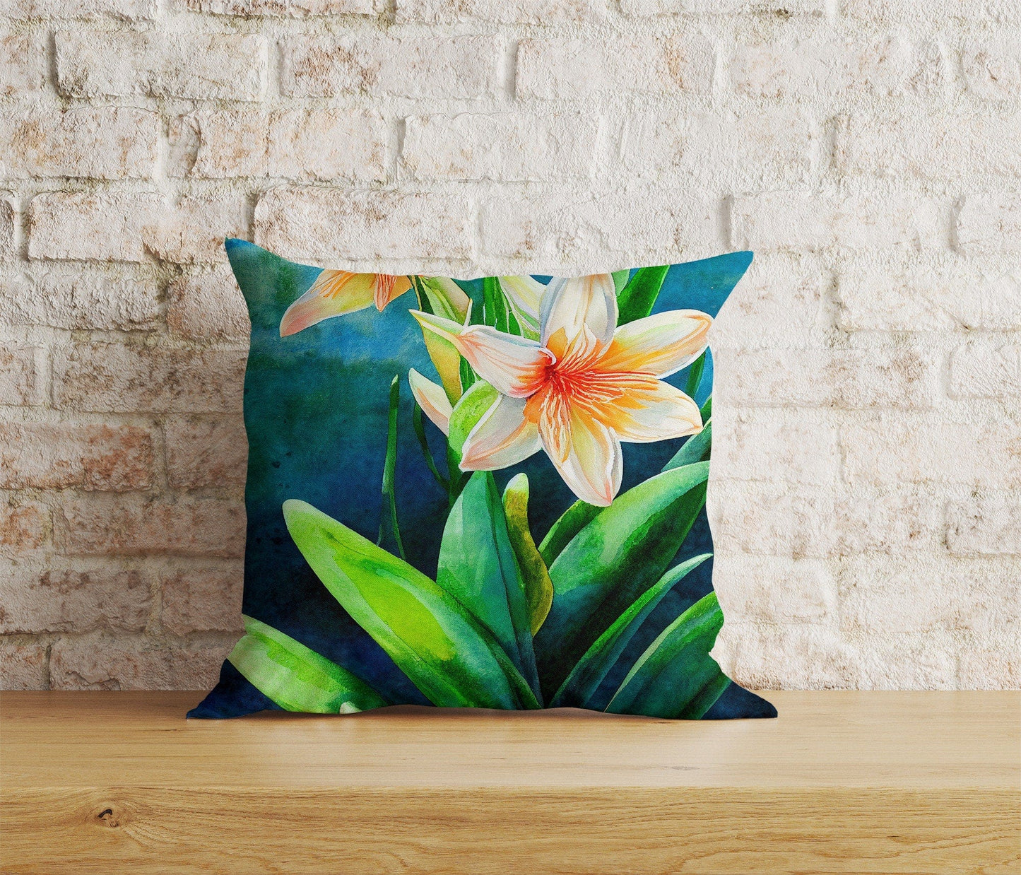 Onay Home Textile Cushion Covers 5 / 12 x 12 inch (30 x 30 cm) Double Side Painting Flowers Cushion Covers Floral Lilies Pillow Case