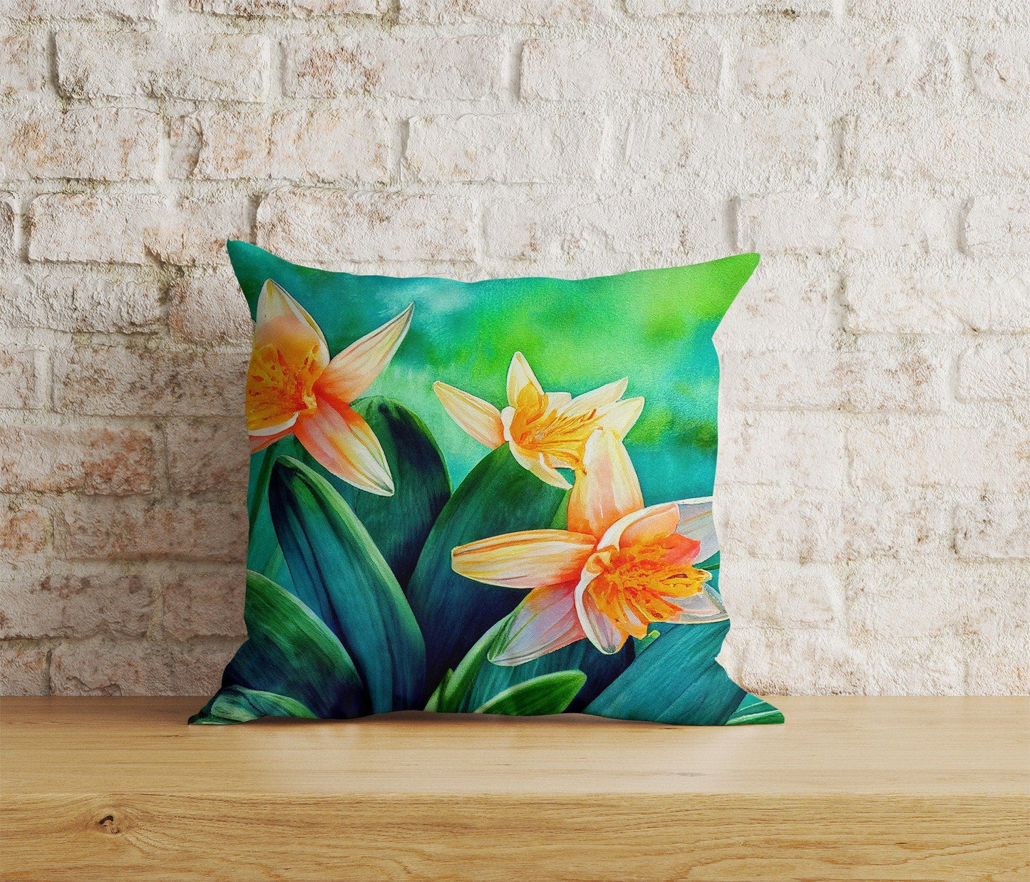 Onay Home Textile Cushion Covers 4 / 12 x 12 inch (30 x 30 cm) Double Side Painting Flowers Cushion Covers Floral Lilies Pillow Case