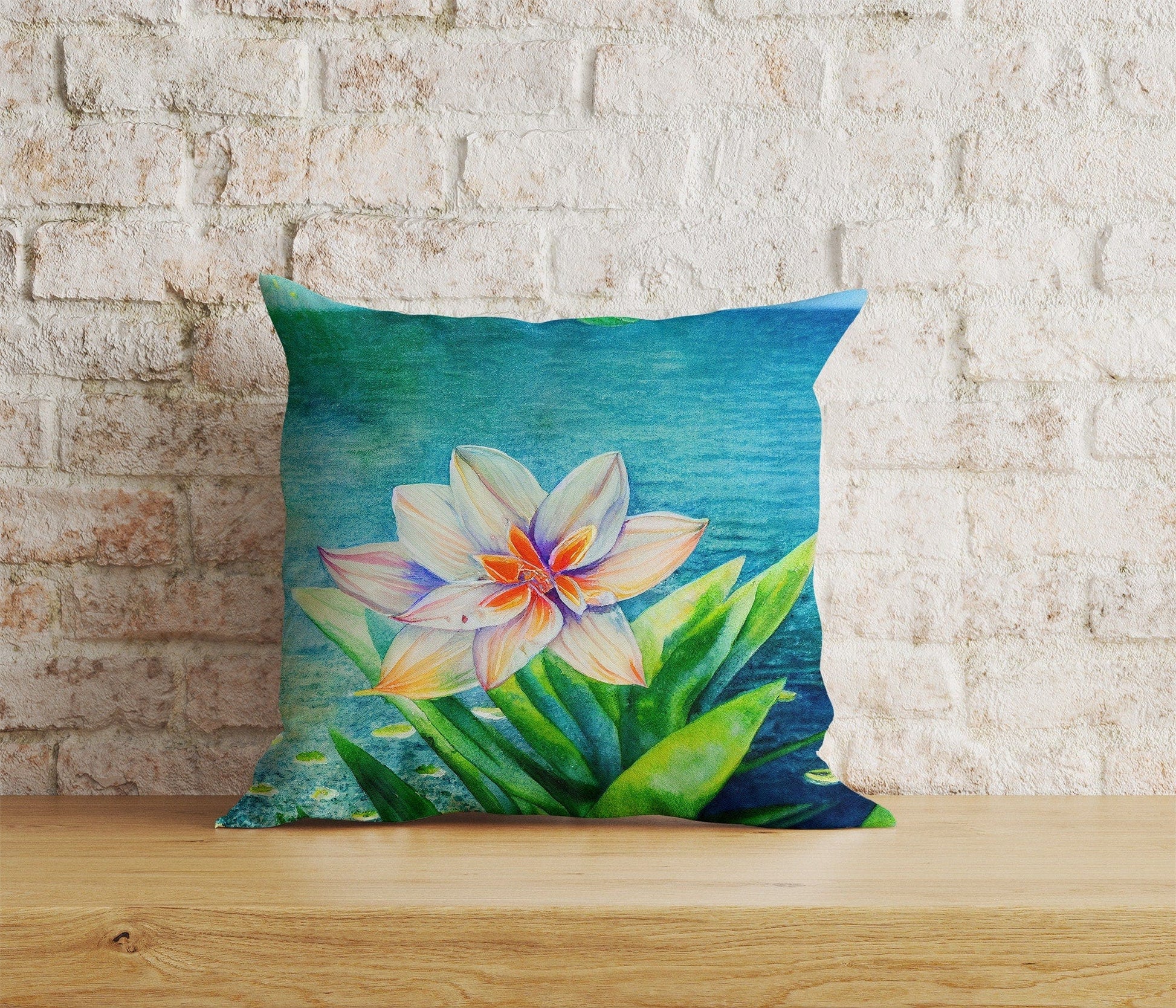 Onay Home Textile Cushion Covers 2 / 12 x 12 inch (30 x 30 cm) Double Side Painting Flowers Cushion Covers Floral Lilies Pillow Case