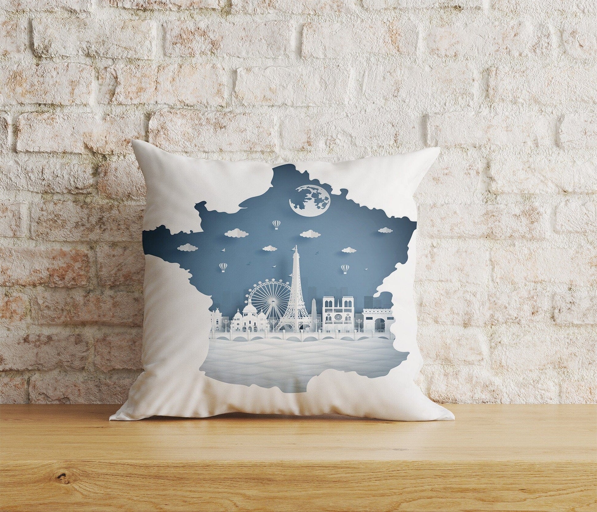 Onay Home Textile Cushion Covers 8 / 12 x 12 inch (30 x 30 cm) Double Side Paris Eiffel Tower Cushion Cover Abstract Paris Pillow Cover