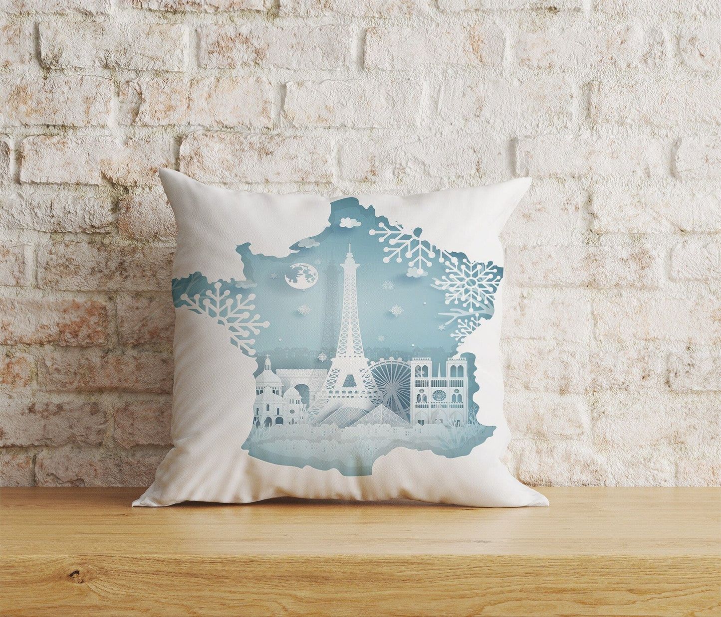 Onay Home Textile Cushion Covers 5 / 12 x 12 inch (30 x 30 cm) Double Side Paris Eiffel Tower Cushion Cover Abstract Paris Pillow Cover
