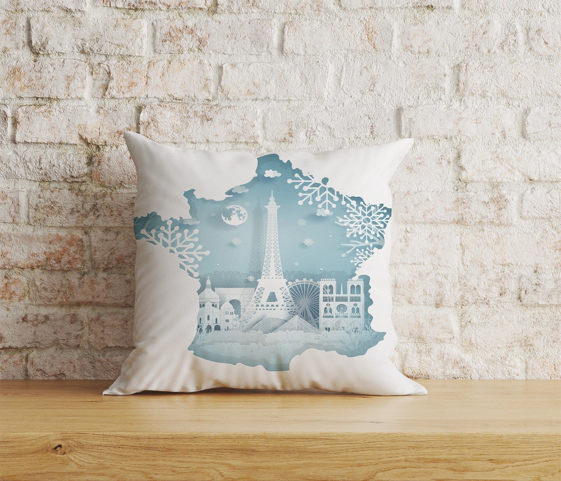 Onay Home Textile Cushion Covers 5 / 12 x 12 inch (30 x 30 cm) Double Side Paris Eiffel Tower Cushion Cover Abstract Paris Pillow Cover