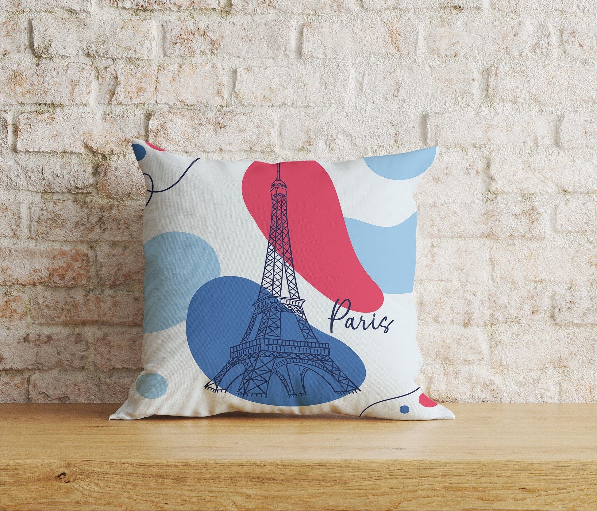 Onay Home Textile Cushion Covers 4 / 12 x 12 inch (30 x 30 cm) Double Side Paris Eiffel Tower Cushion Cover Abstract Paris Pillow Cover