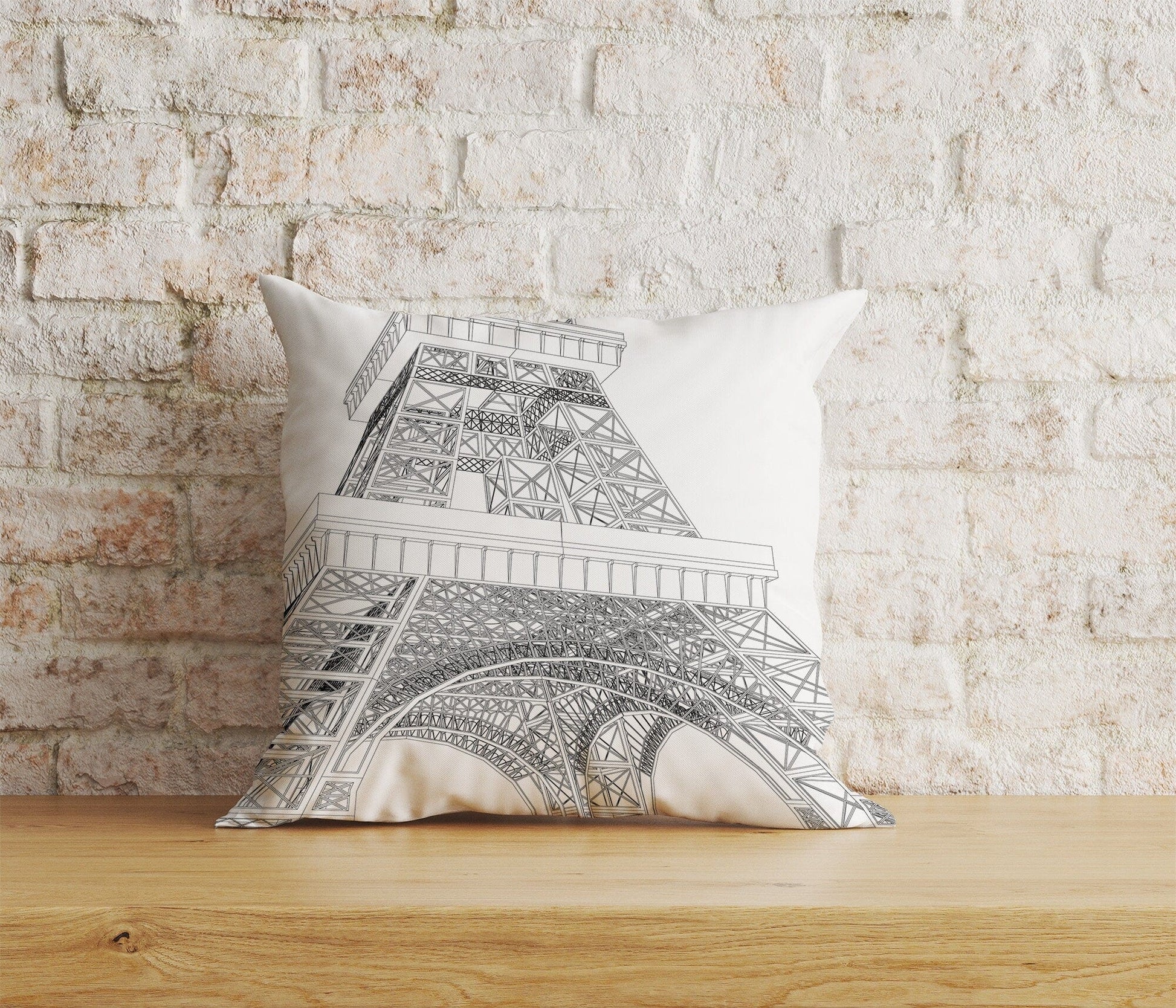 Onay Home Textile Cushion Covers 2 / 12 x 12 inch (30 x 30 cm) Double Side Paris Eiffel Tower Cushion Cover Abstract Paris Pillow Cover