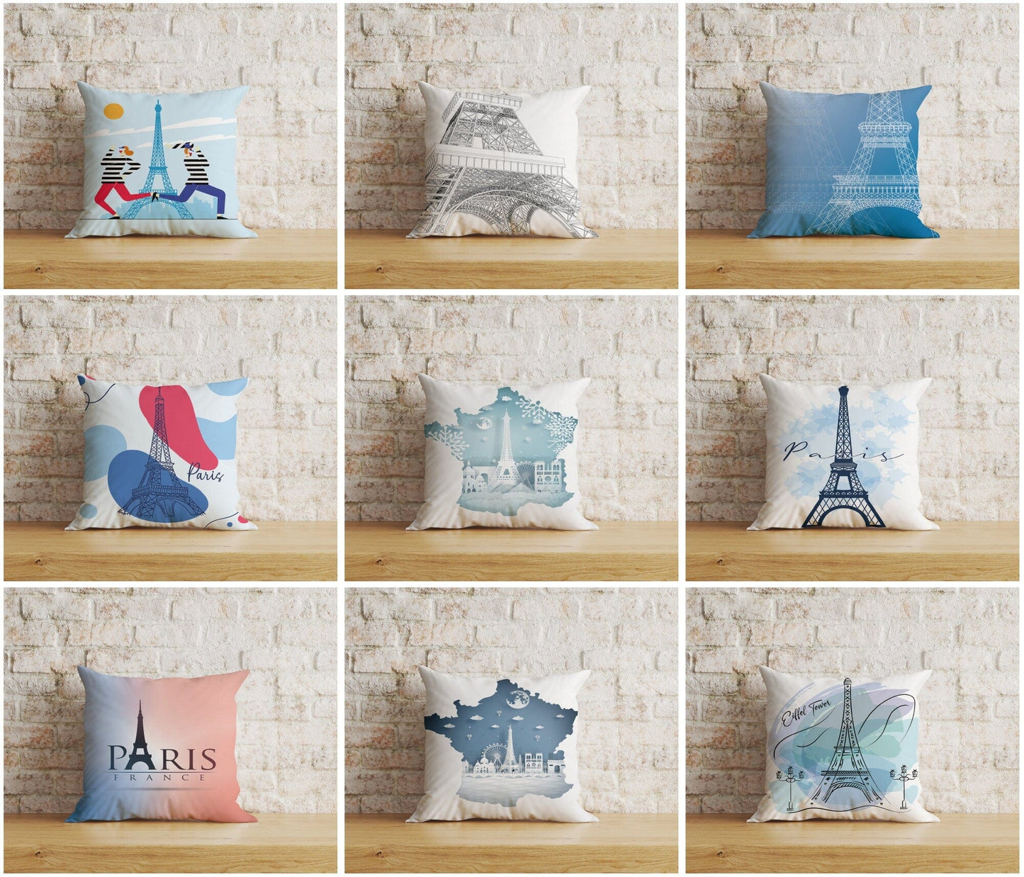 Onay Home Textile Cushion Covers Paris Eiffel Tower Cushion Cover Abstract Paris Pillow Cover