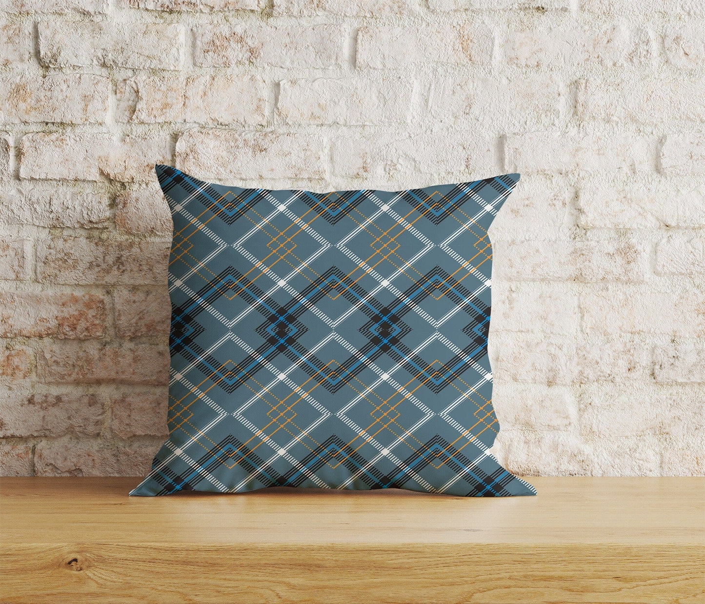 Onay Home Textile Cushion Covers 9 / 12 x 12 inch (30 x 30 cm) Double Side Patchwork Geometric Cushion Covers Checkered & Triangle