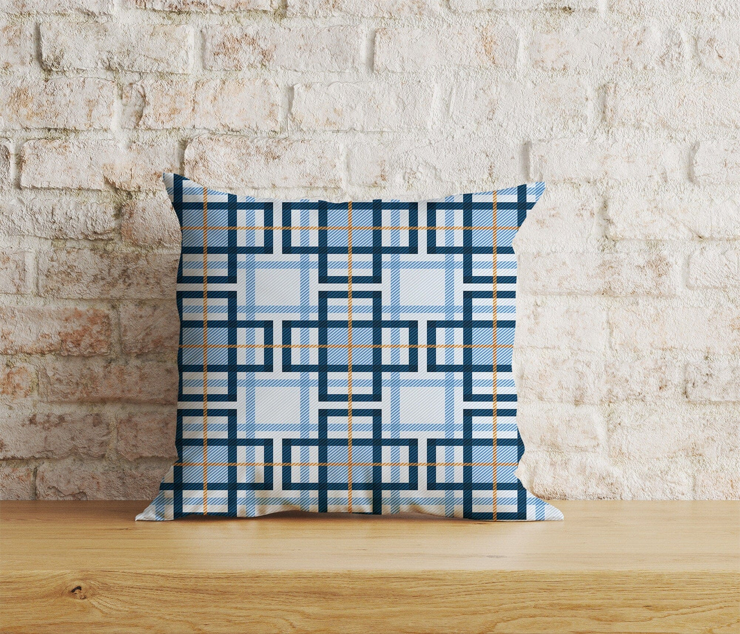 Onay Home Textile Cushion Covers 7 / 12 x 12 inch (30 x 30 cm) Double Side Patchwork Geometric Cushion Covers Checkered & Triangle