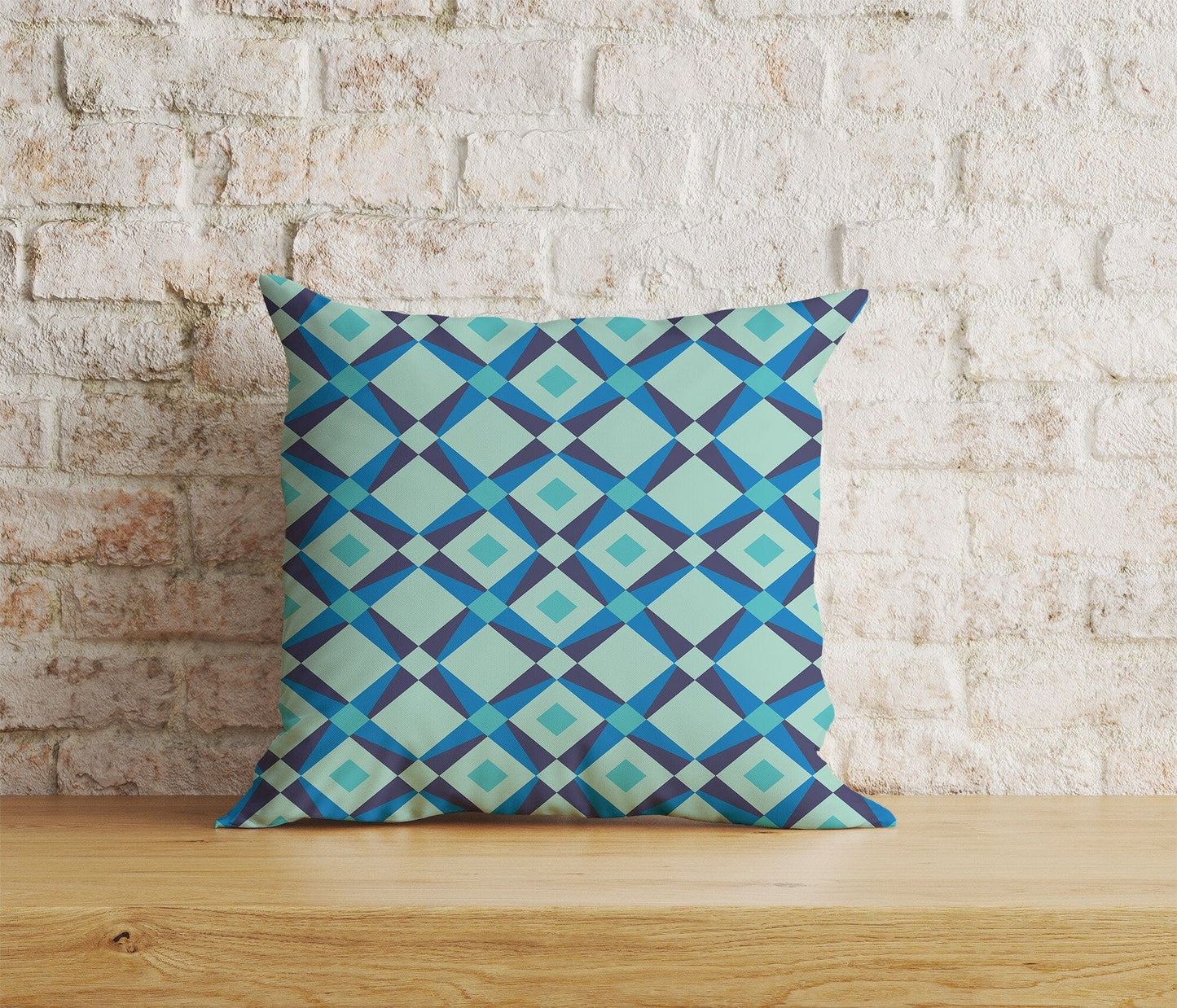 Onay Home Textile Cushion Covers 5 / 12 x 12 inch (30 x 30 cm) Double Side Patchwork Geometric Cushion Covers Checkered & Triangle