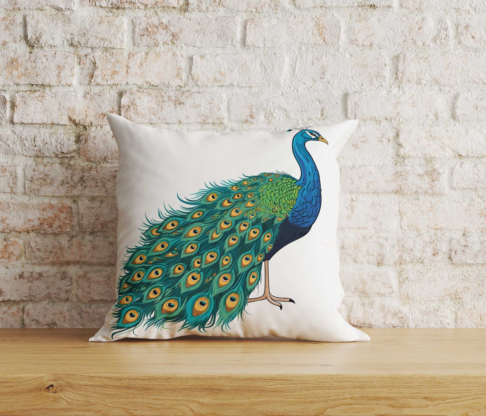 Onay Home Textile Cushion Covers 6 / 12 x 12 inch (30 x 30 cm) Double Side Peacock Cushion Covers Bird Feather Pillowcase Feather Decor
