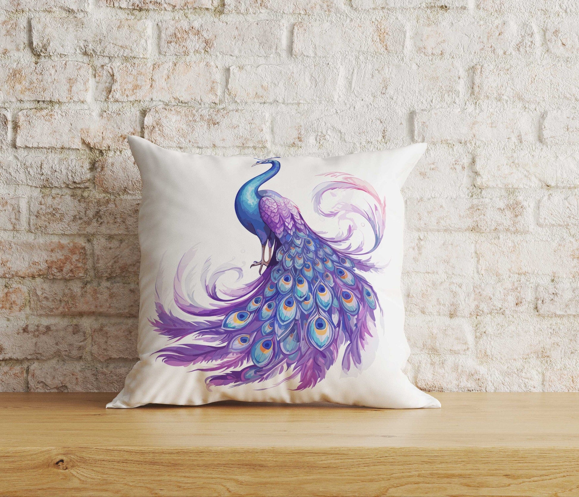 Onay Home Textile Cushion Covers 5 / 12 x 12 inch (30 x 30 cm) Double Side Peacock Cushion Covers Bird Feather Pillowcase Feather Decor