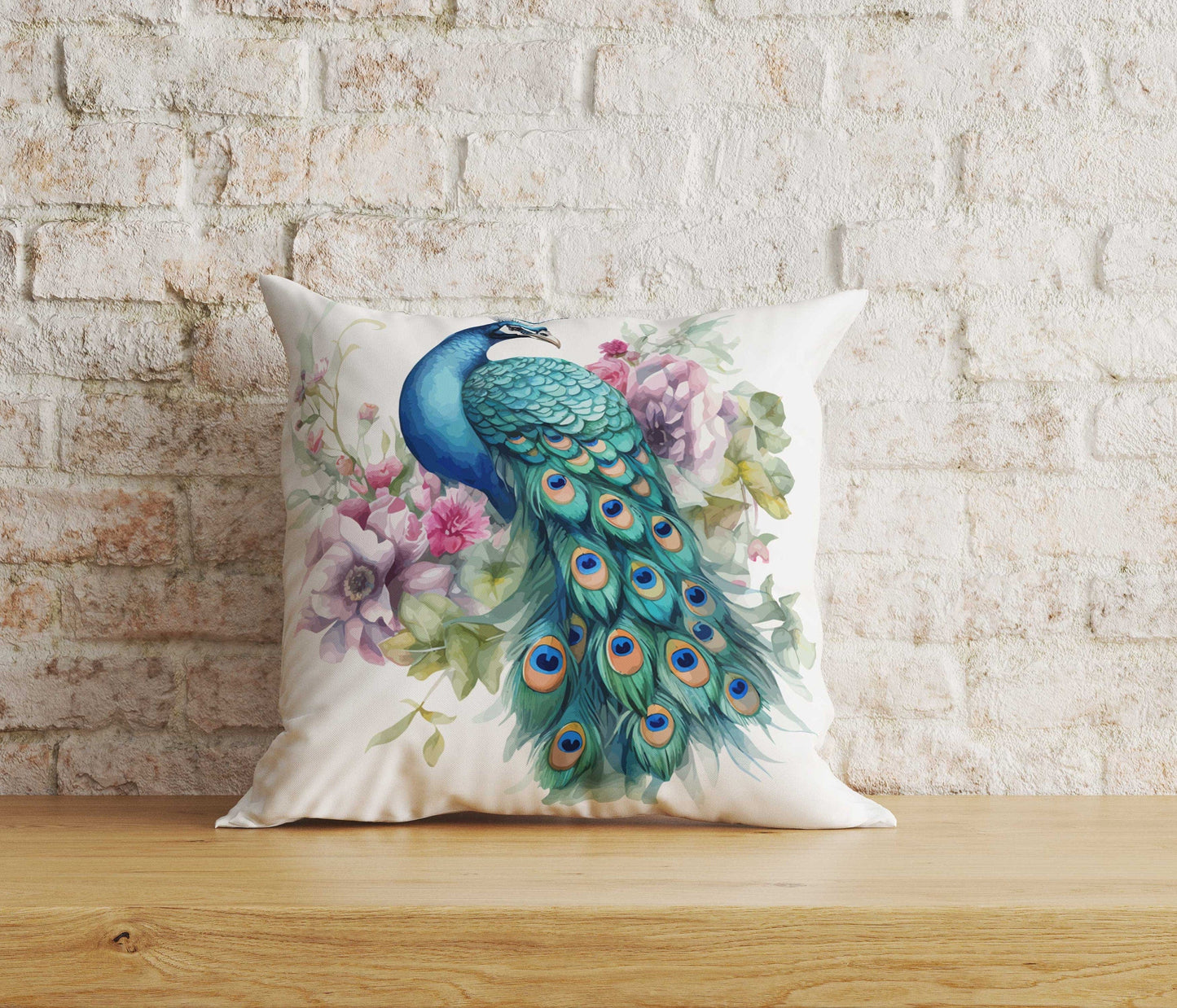 Onay Home Textile Cushion Covers 4 / 12 x 12 inch (30 x 30 cm) Double Side Peacock Cushion Covers Bird Feather Pillowcase Feather Decor